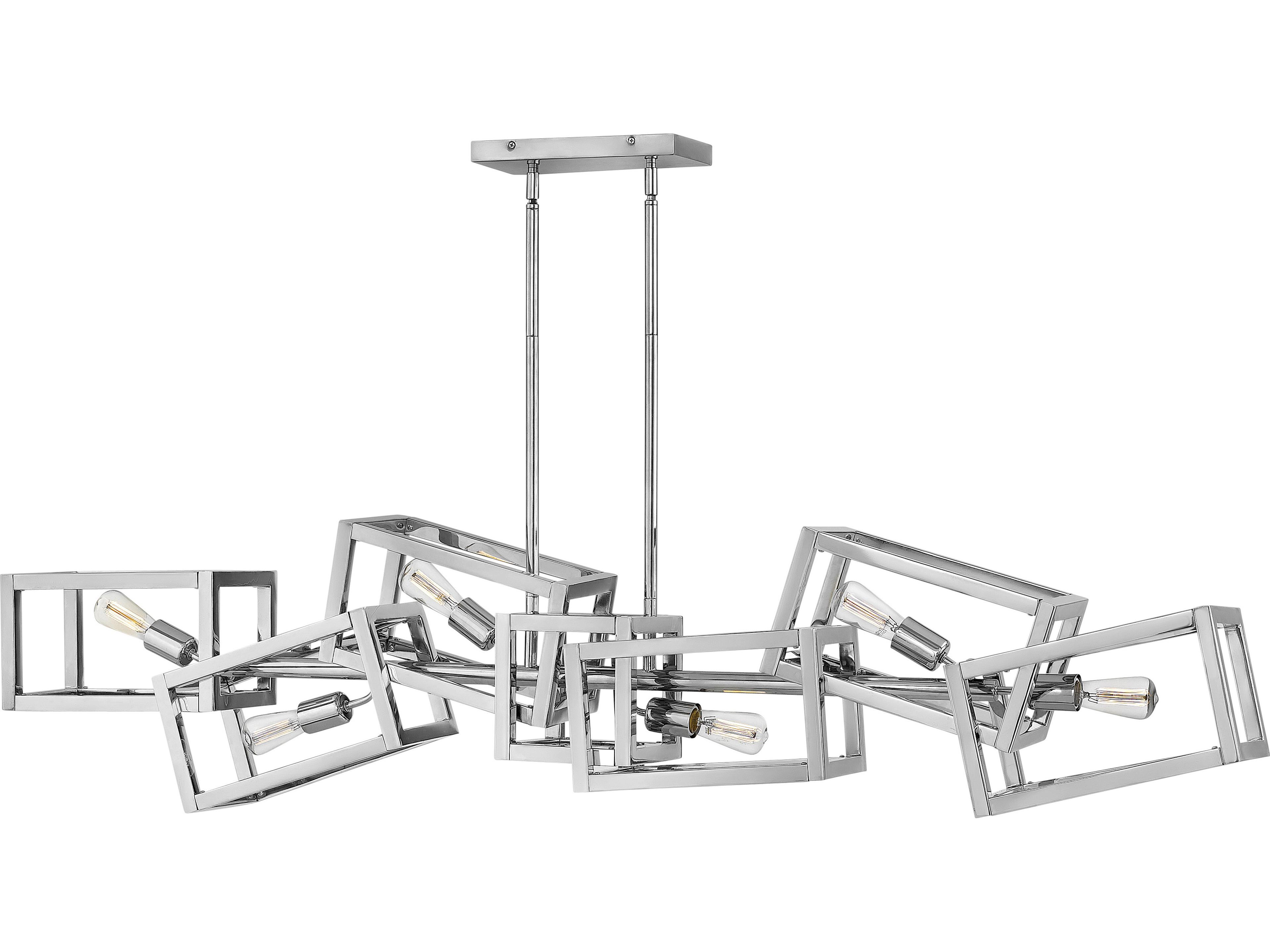 Ensemble 6-Light Polished Nickel Linear Island Pendant