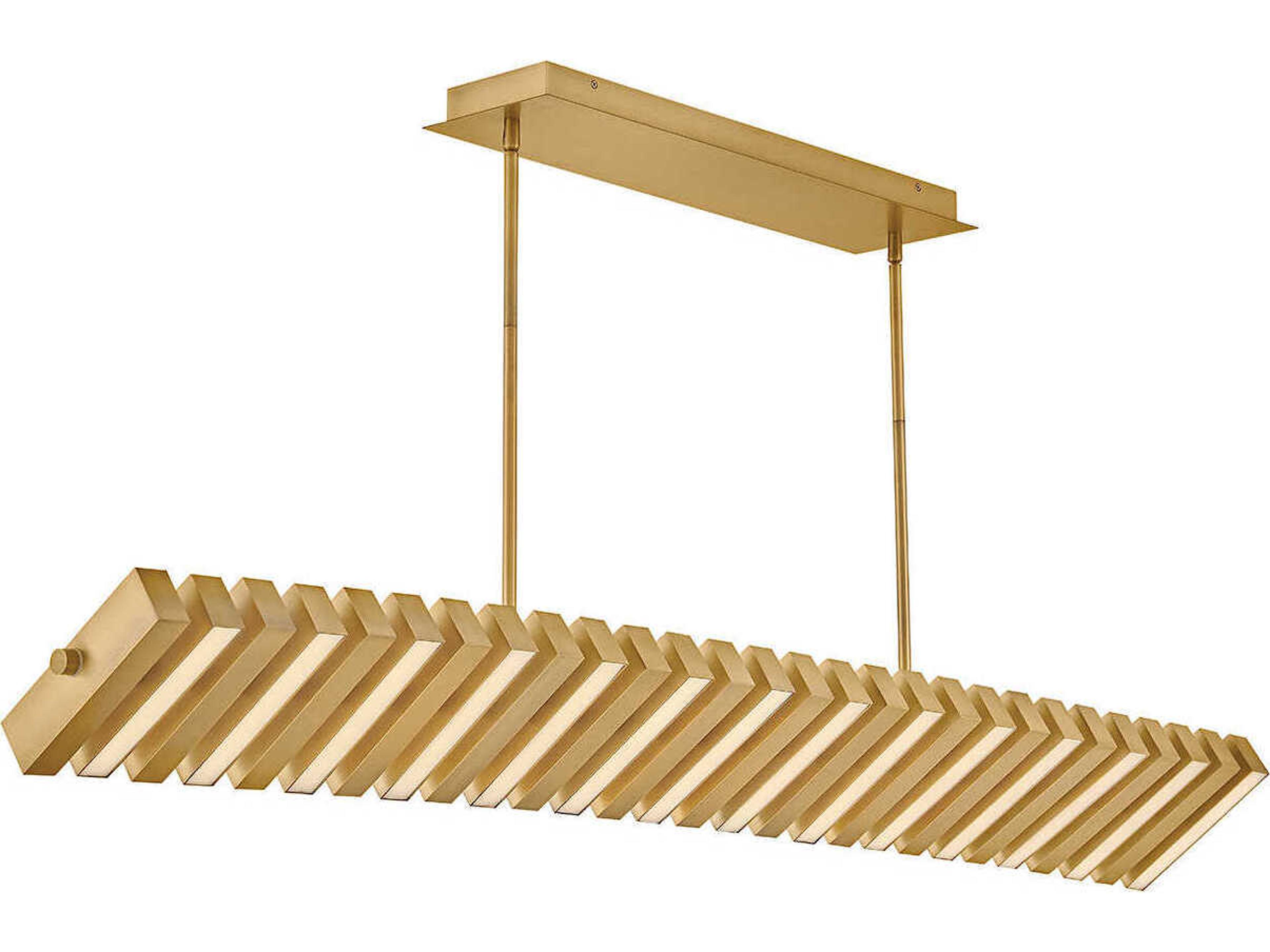 Fredrick Ramond Stitch Lacquered Brass Geometric Linear Island Pendant