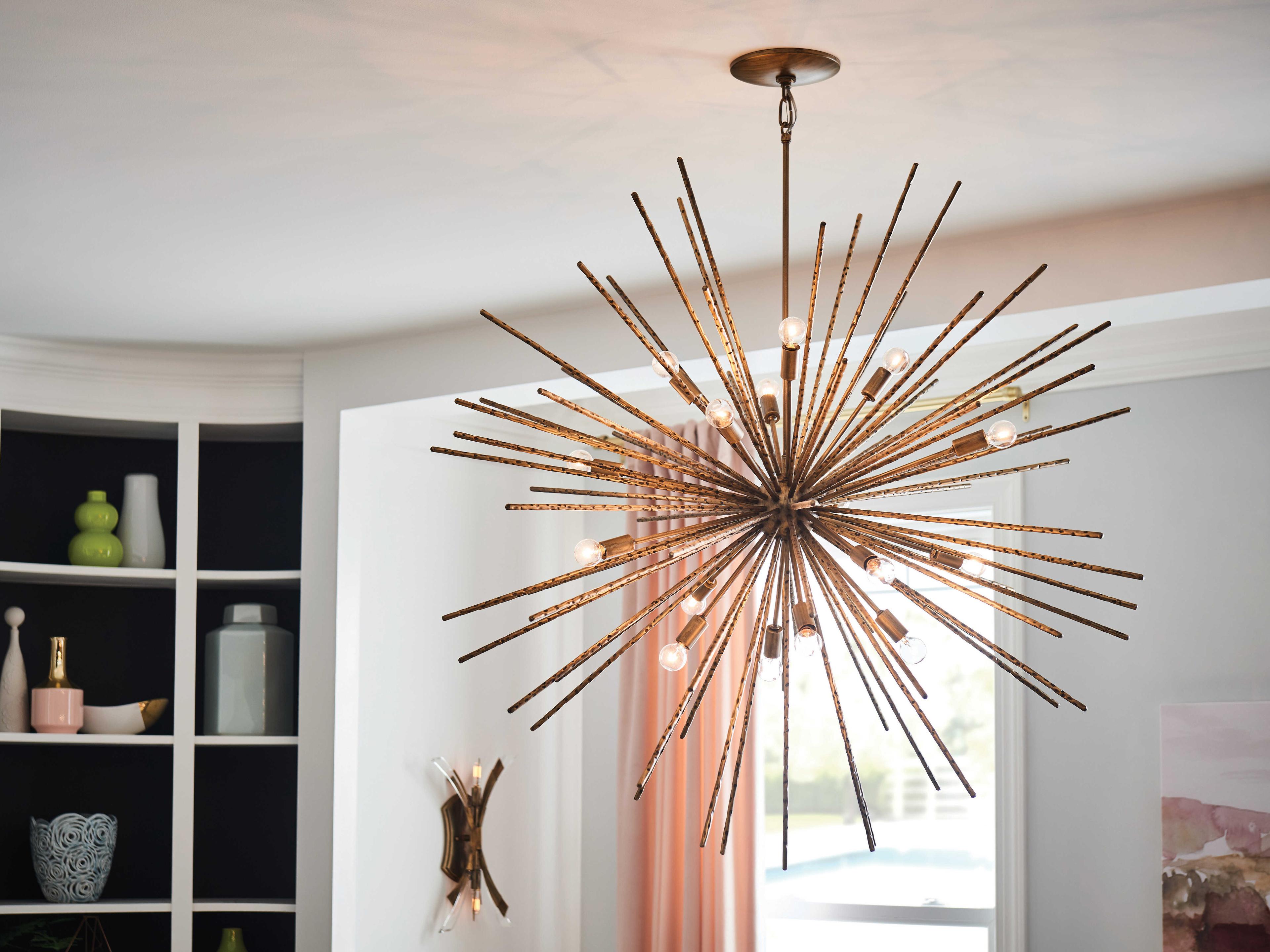 Fredrick Ramond Tryst 16-Light Burnished Gold Round Sputnik Pendant