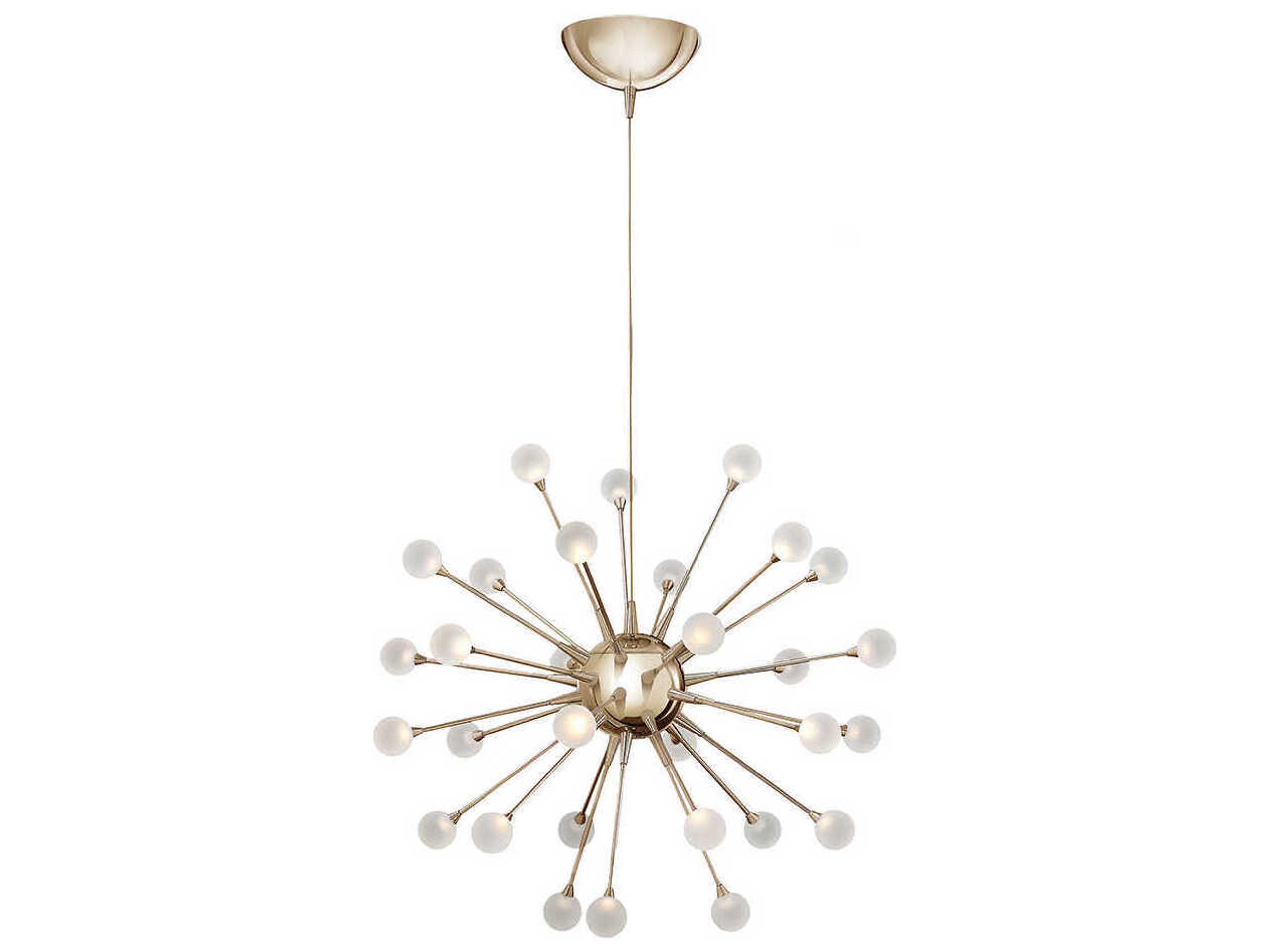 Impulse 30-Light Polished Gold LED Linear Sputnik Pendant