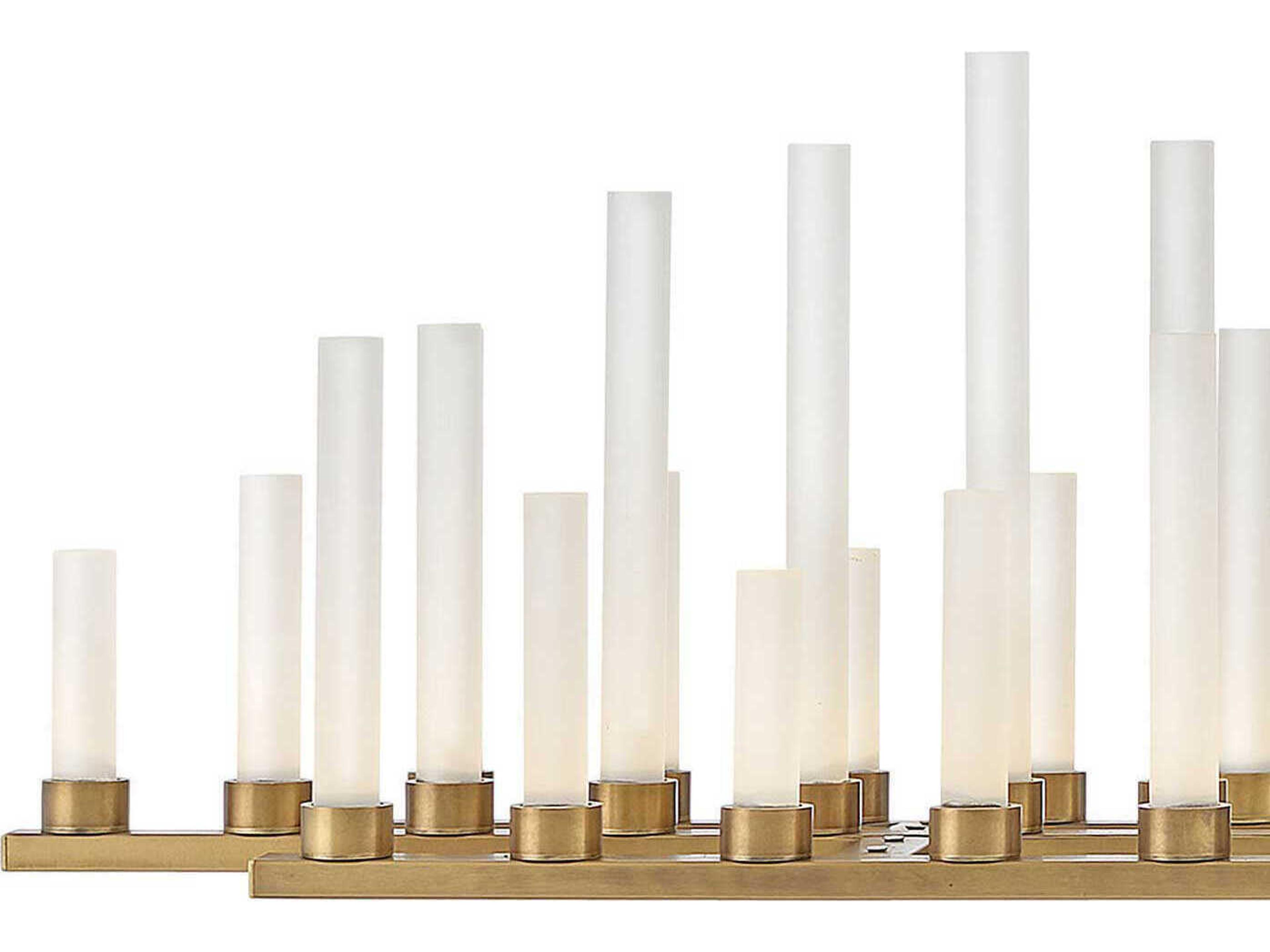 Fredrick Ramond Trinity 50-Light Heritage Brass Glass LED Cylinder Geometric Island Pendant