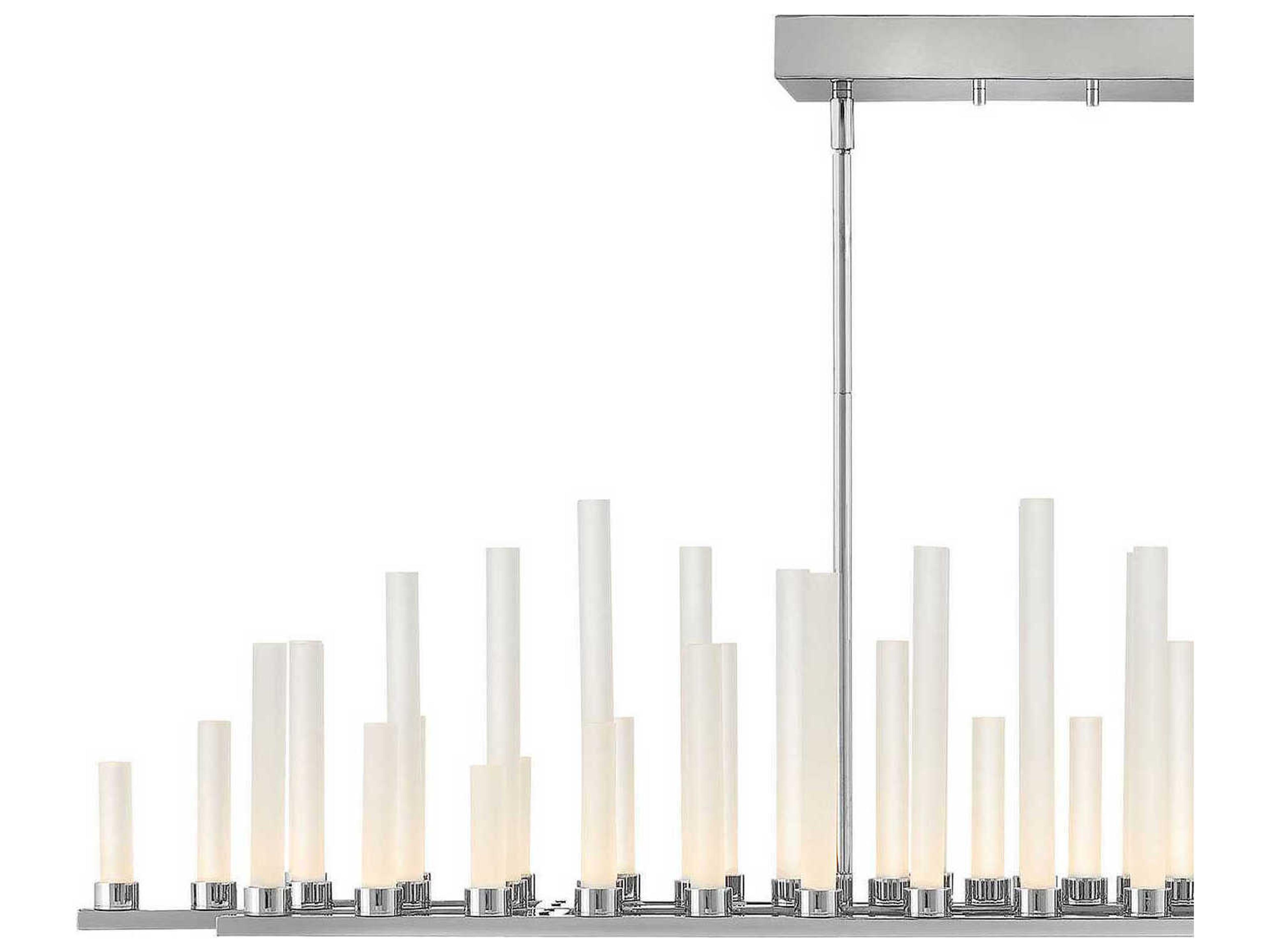 Fredrick Ramond Trinity 50-Light Polished Nickel Glass LED Cylinder Geometric Island Pendant