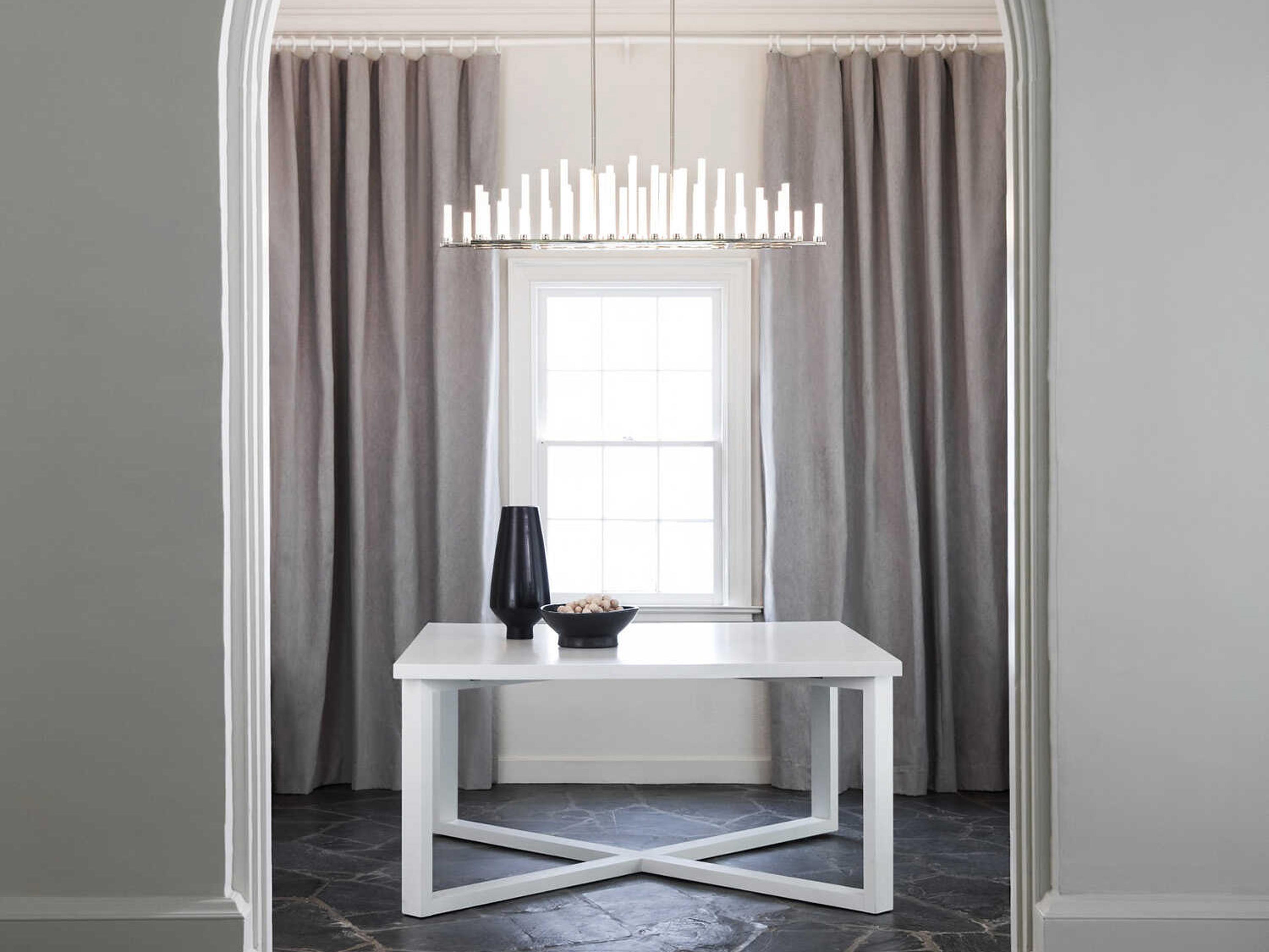 Fredrick Ramond Trinity 50-Light Polished Nickel Glass LED Cylinder Geometric Island Pendant