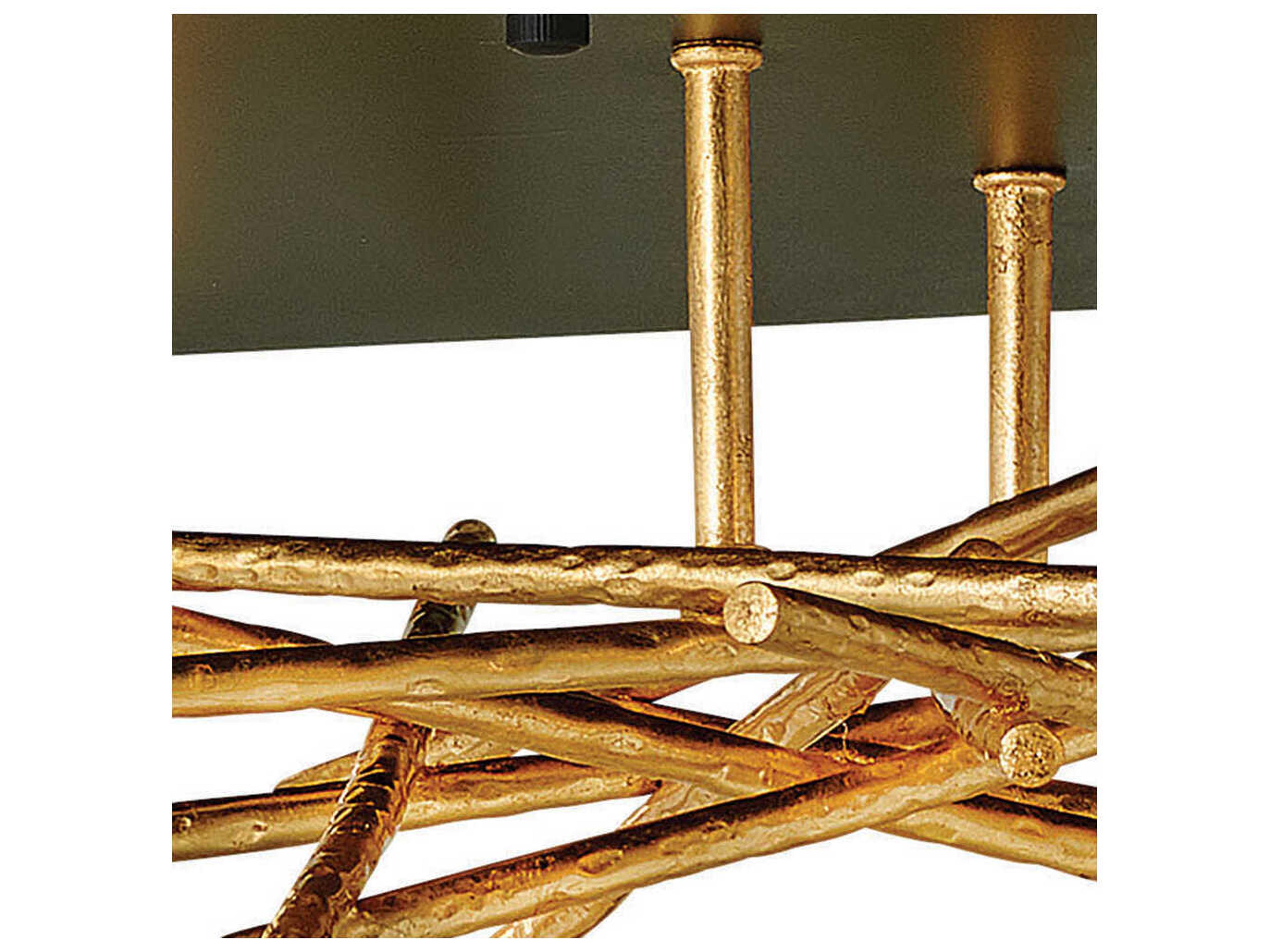 Fredrick Ramond Styx Black Gilded Gold LED Geometric Linear Flush Mount