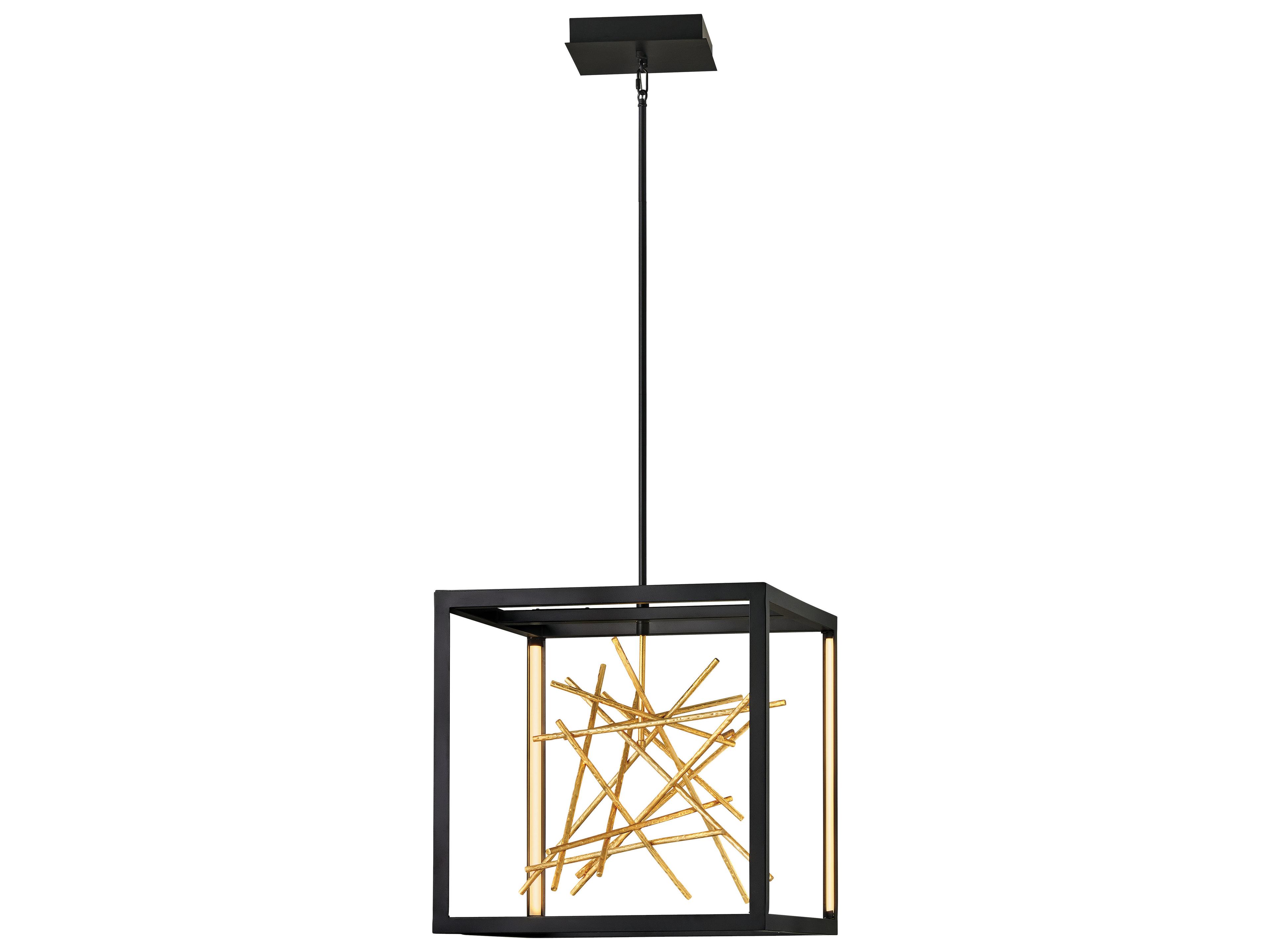 Styx Black Gilded Gold LED Linear Pendant