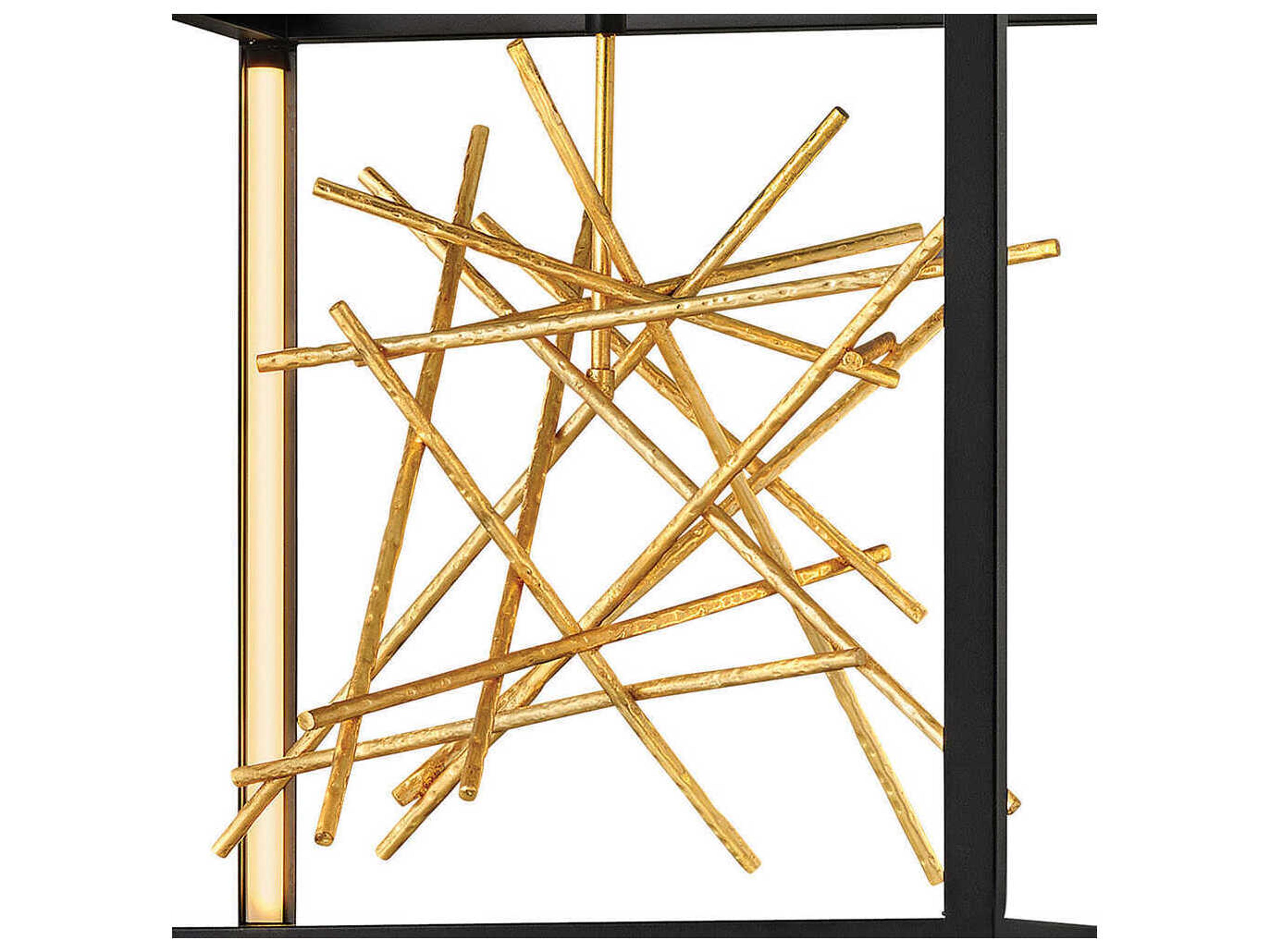 Fredrick Ramond Styx Black Gilded Gold LED Linear Pendant