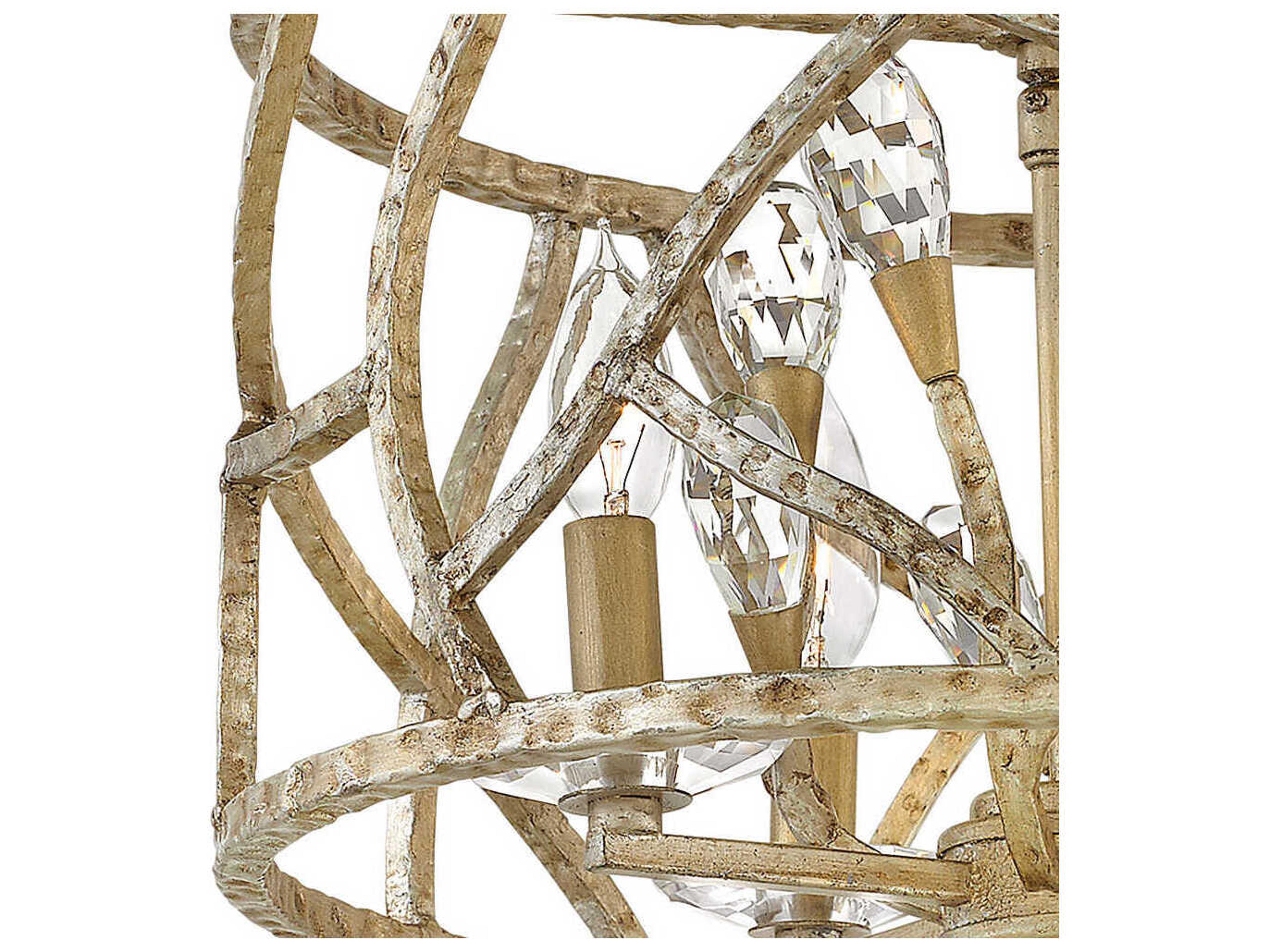 Fredrick Ramond Eve 4-Light Champagne Gold Crystal Drum Flush Mount