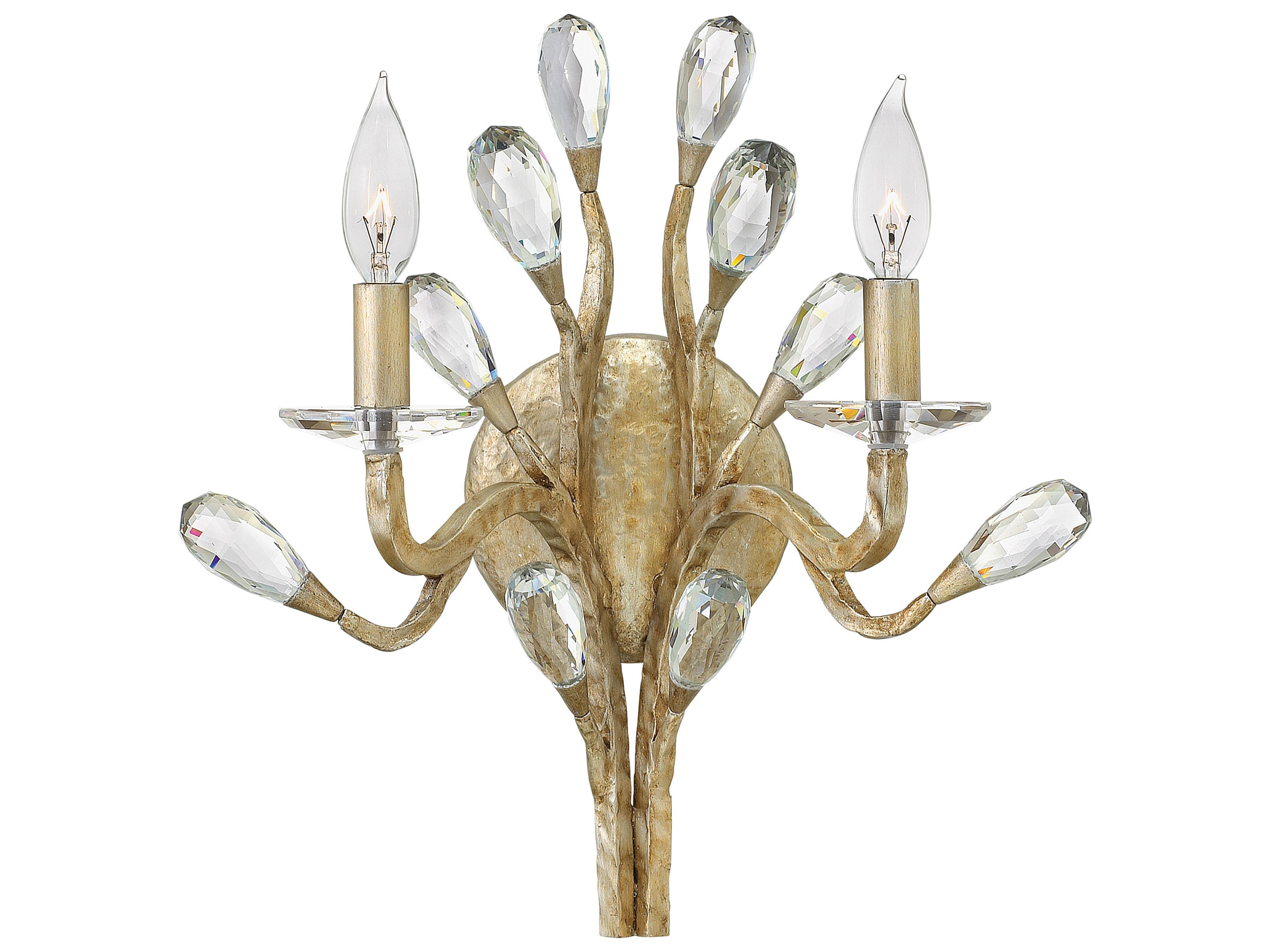Eve 2-Light Champagne Gold Crystal Wall Sconce
