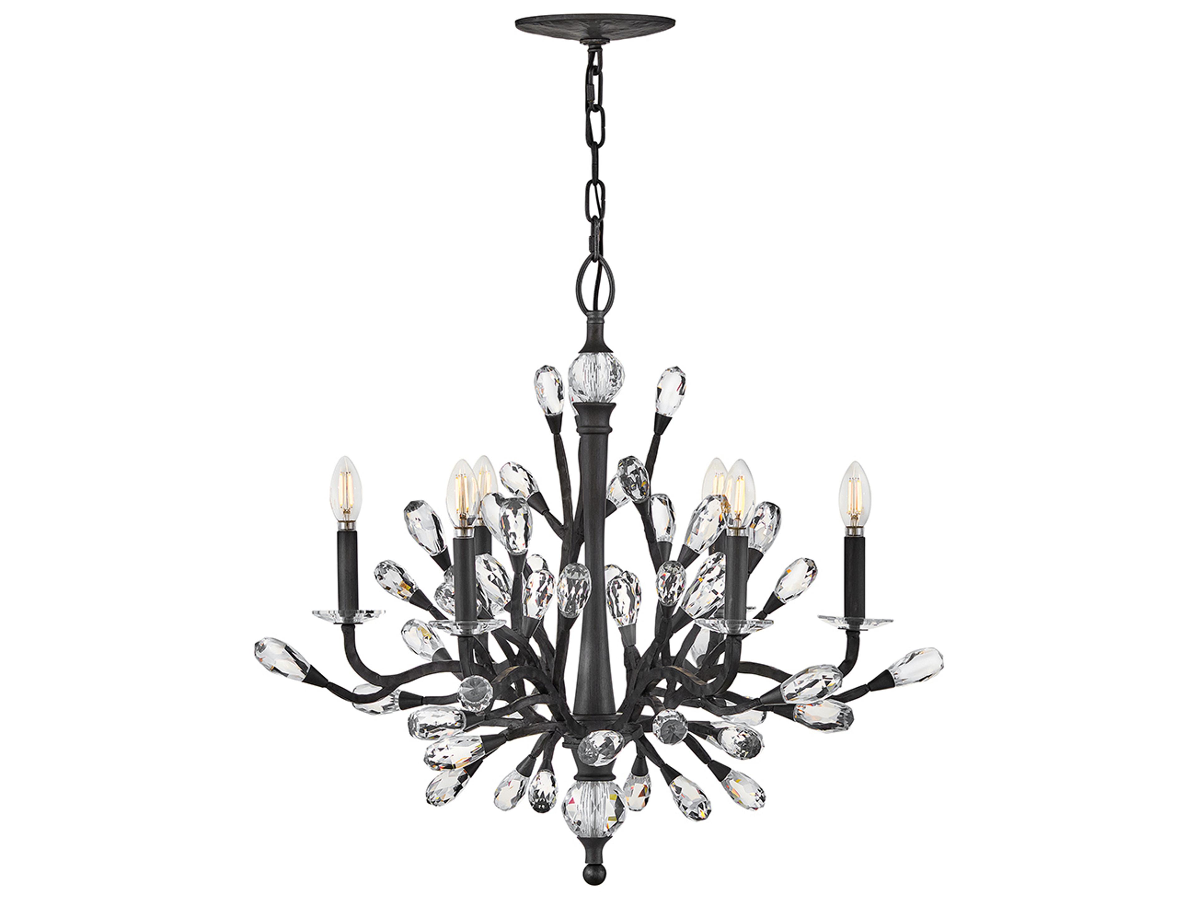 Eve 6-Light Brushed Graphite Black Chandelier