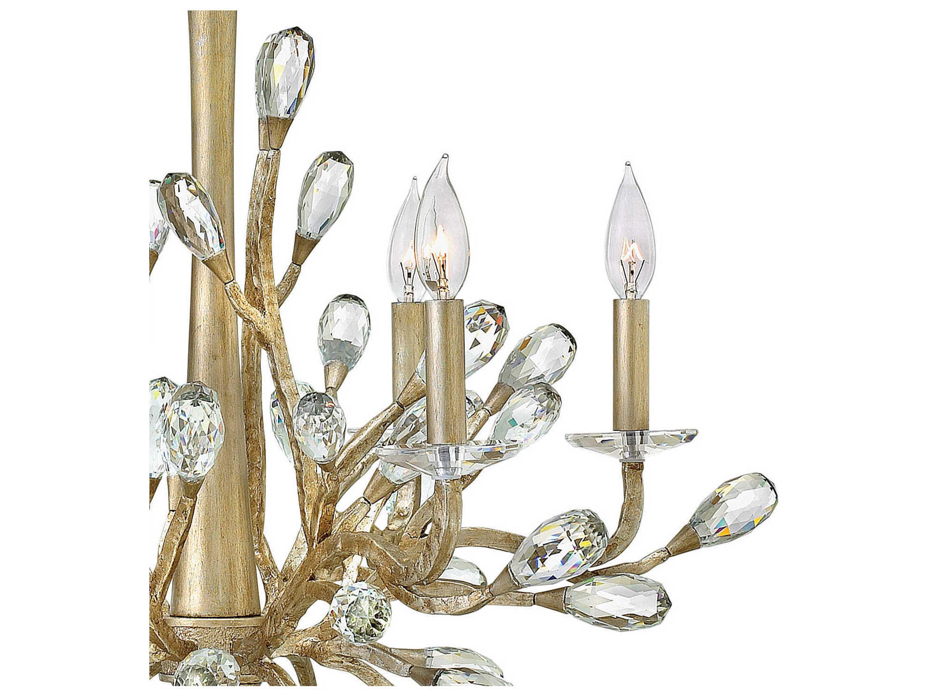 Fredrick Ramond Eve 6-Light Champagne Gold Crystal Candelabra Chandelier