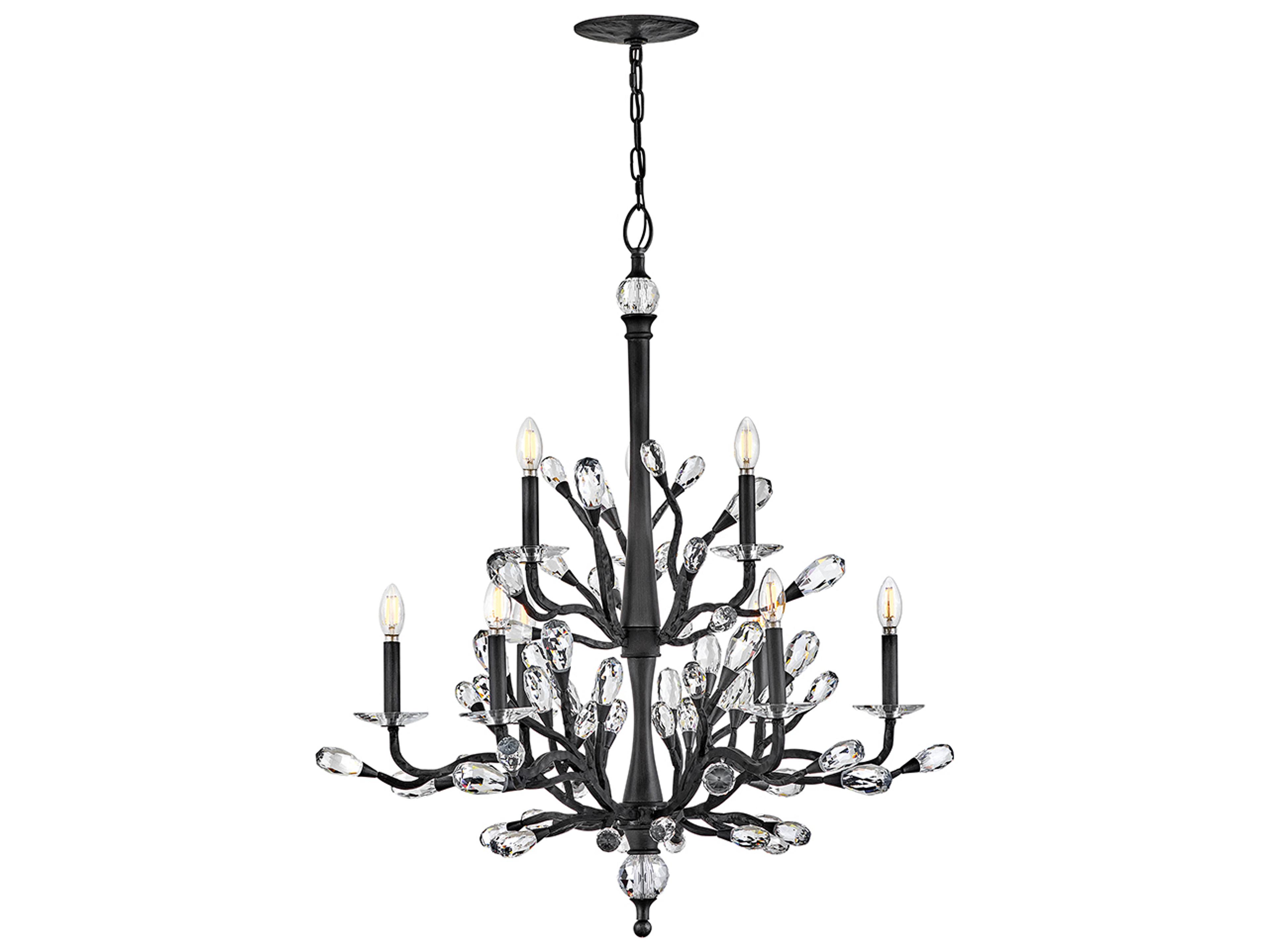 Eve 9-Light Brushed Graphite Black Chandelier