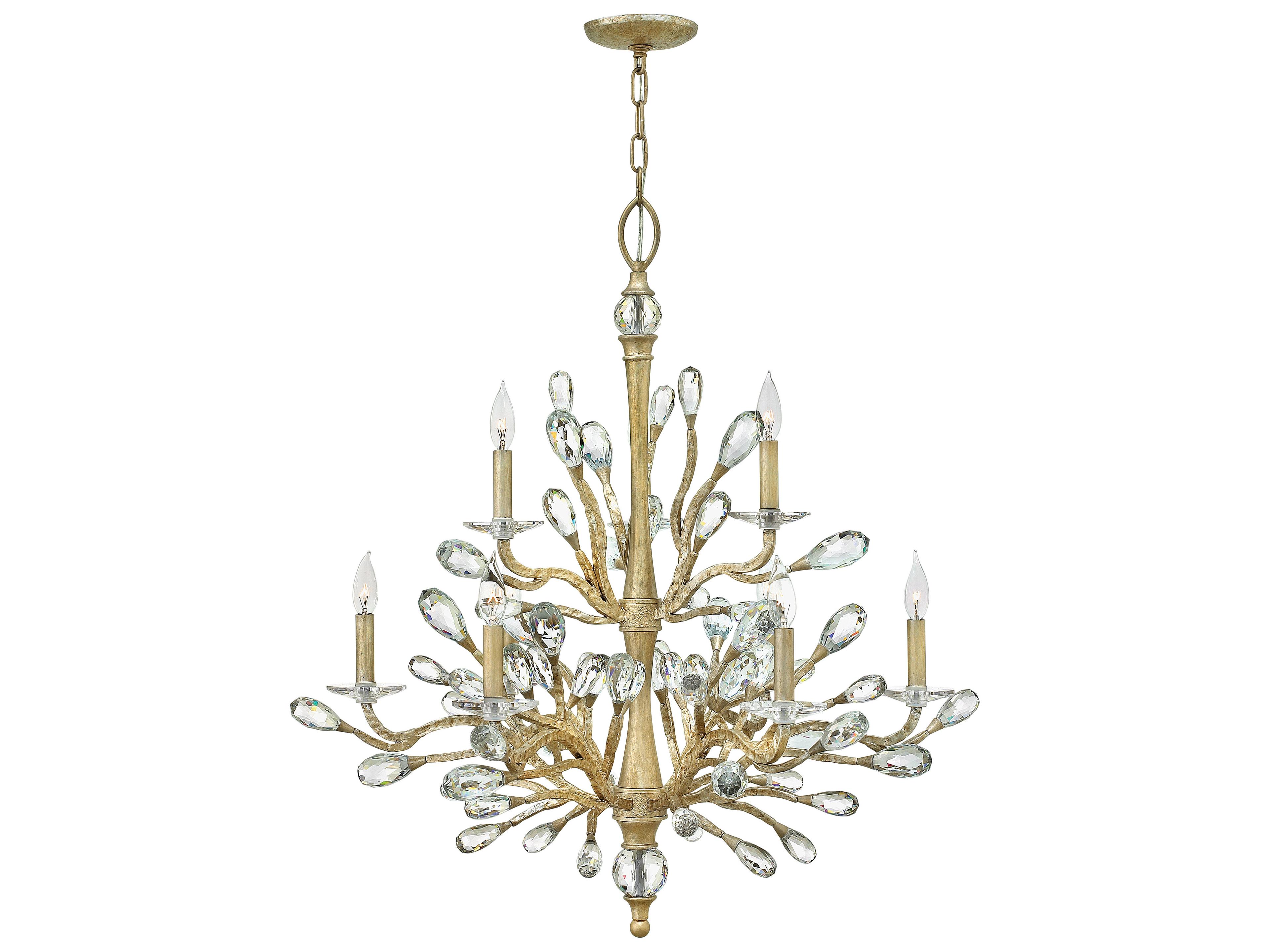 Eve 9-Light Champagne Gold Crystal Candelabra Chandelier