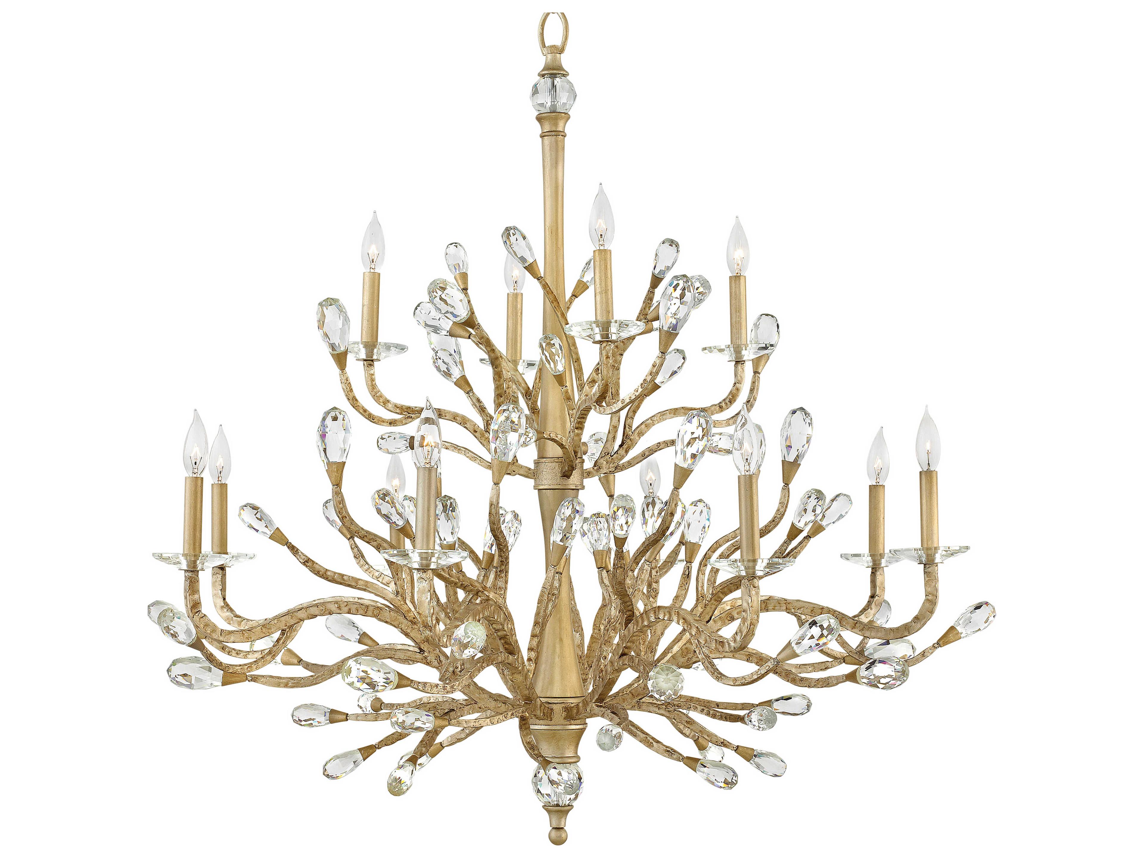 Fredrick Ramond Eve 12-Light Champagne Gold Crystal Candelabra Chandelier