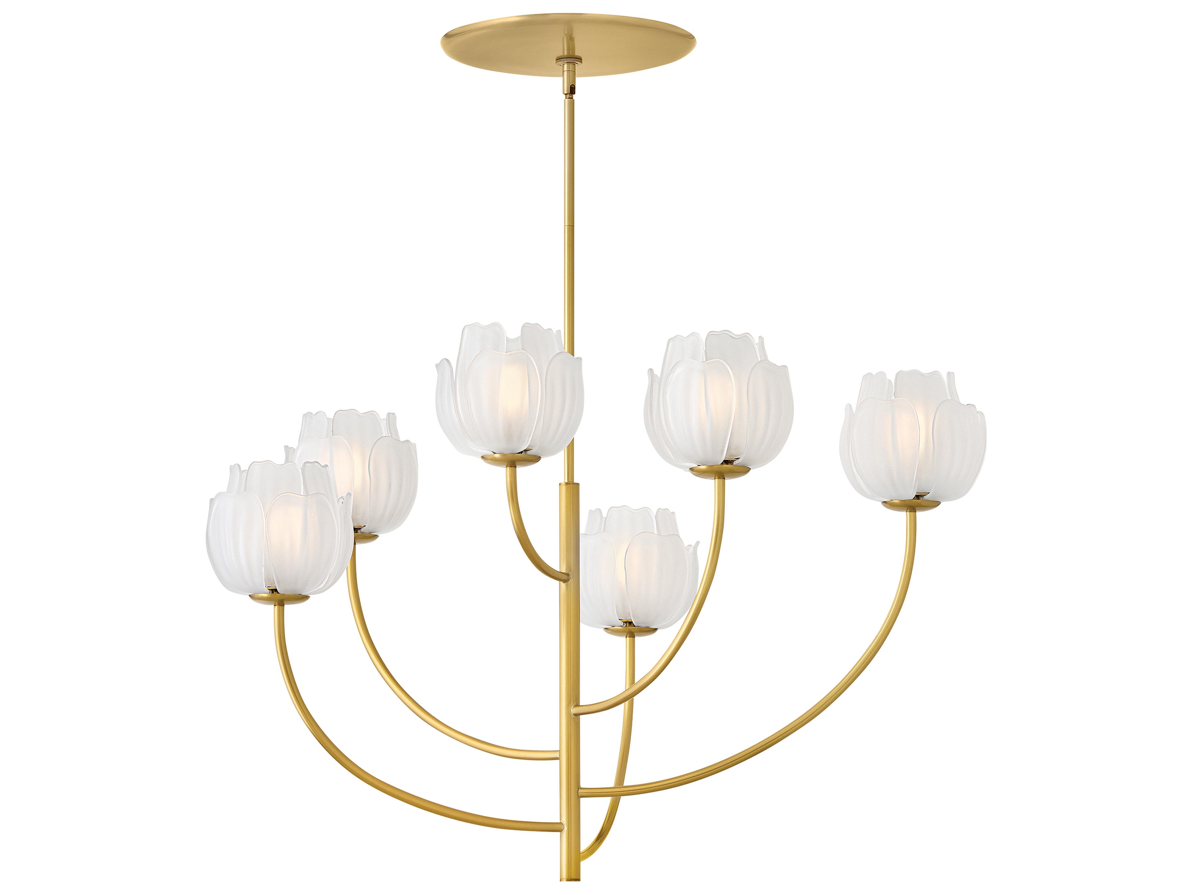 Fantine 6-Light Unlacquered Brass Tiered Chandelier