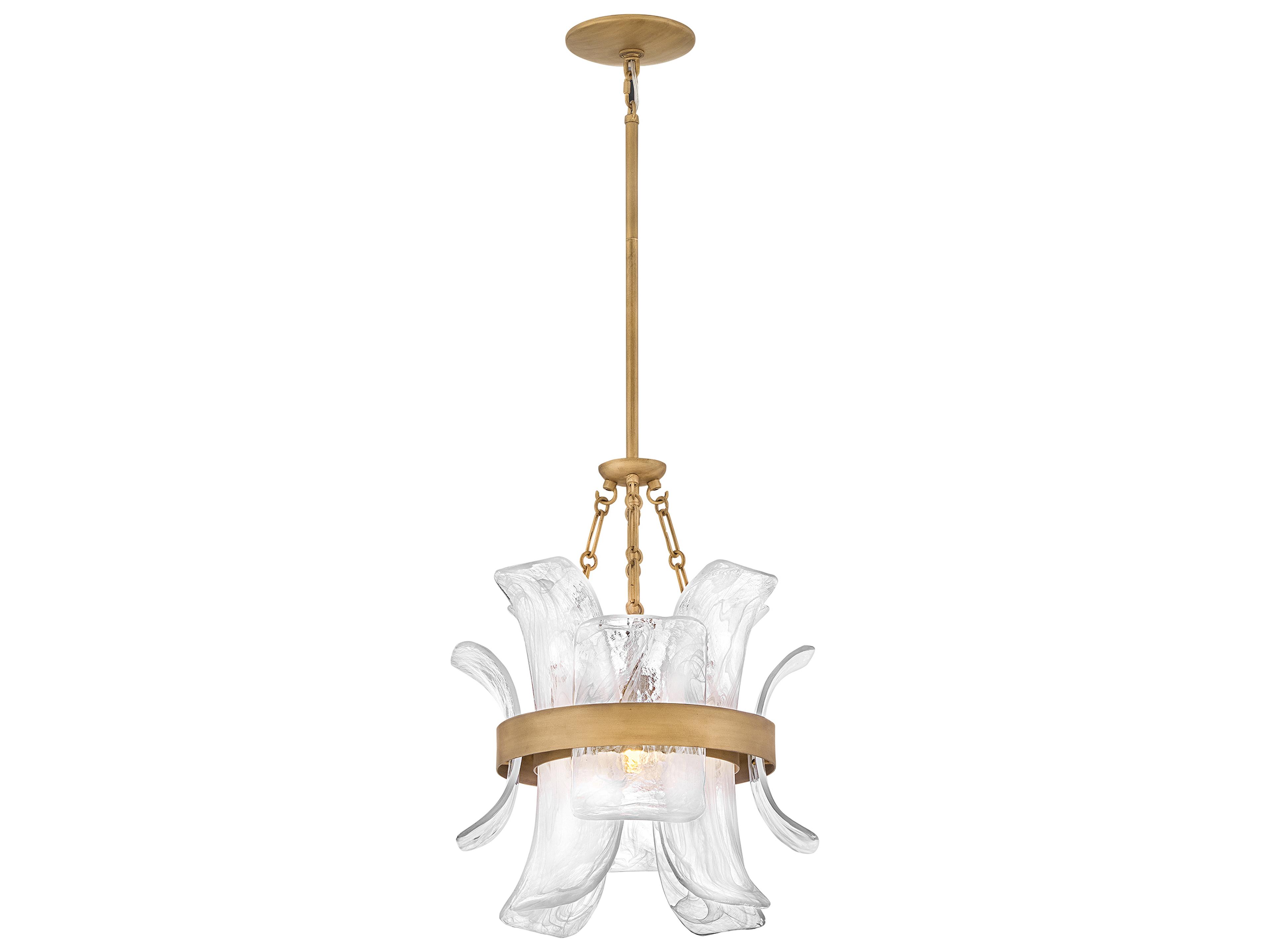 Fleur 1-Light Burnished Gold Pendant