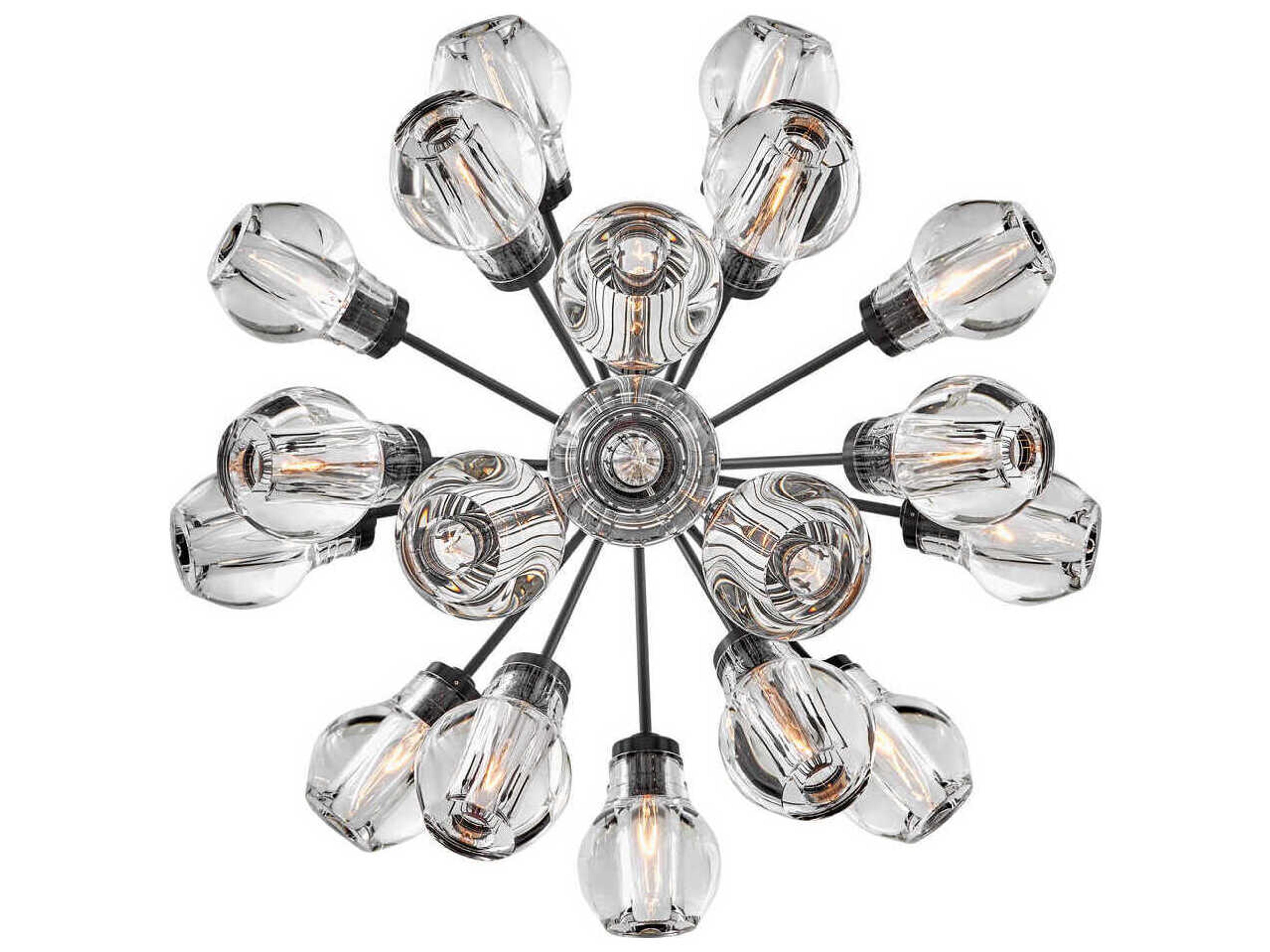 Fredrick Ramond Elise 19-Light9-Light Black Glass Globe Linear Pendant