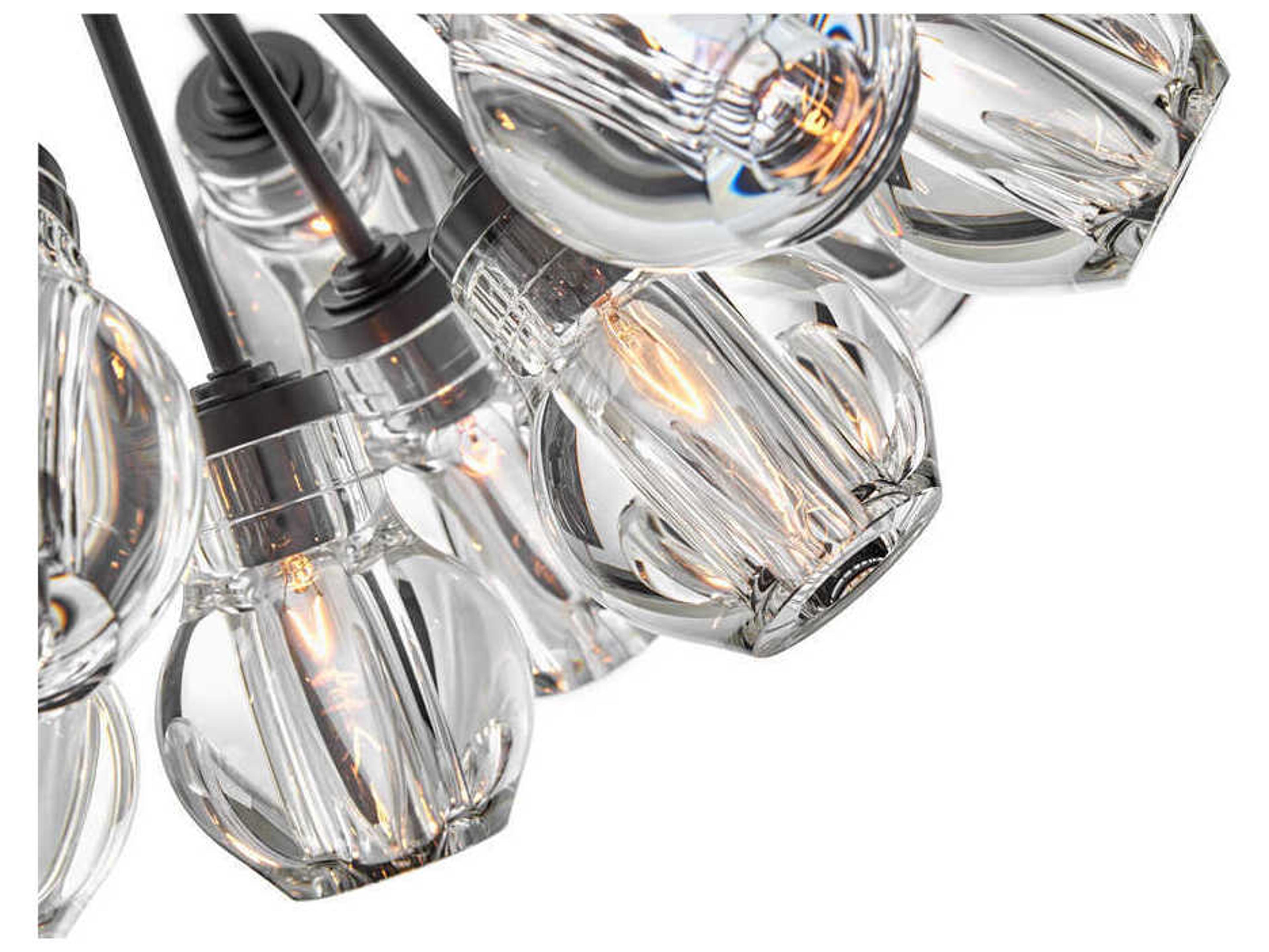 Fredrick Ramond Elise 19-Light9-Light Black Glass Globe Linear Pendant