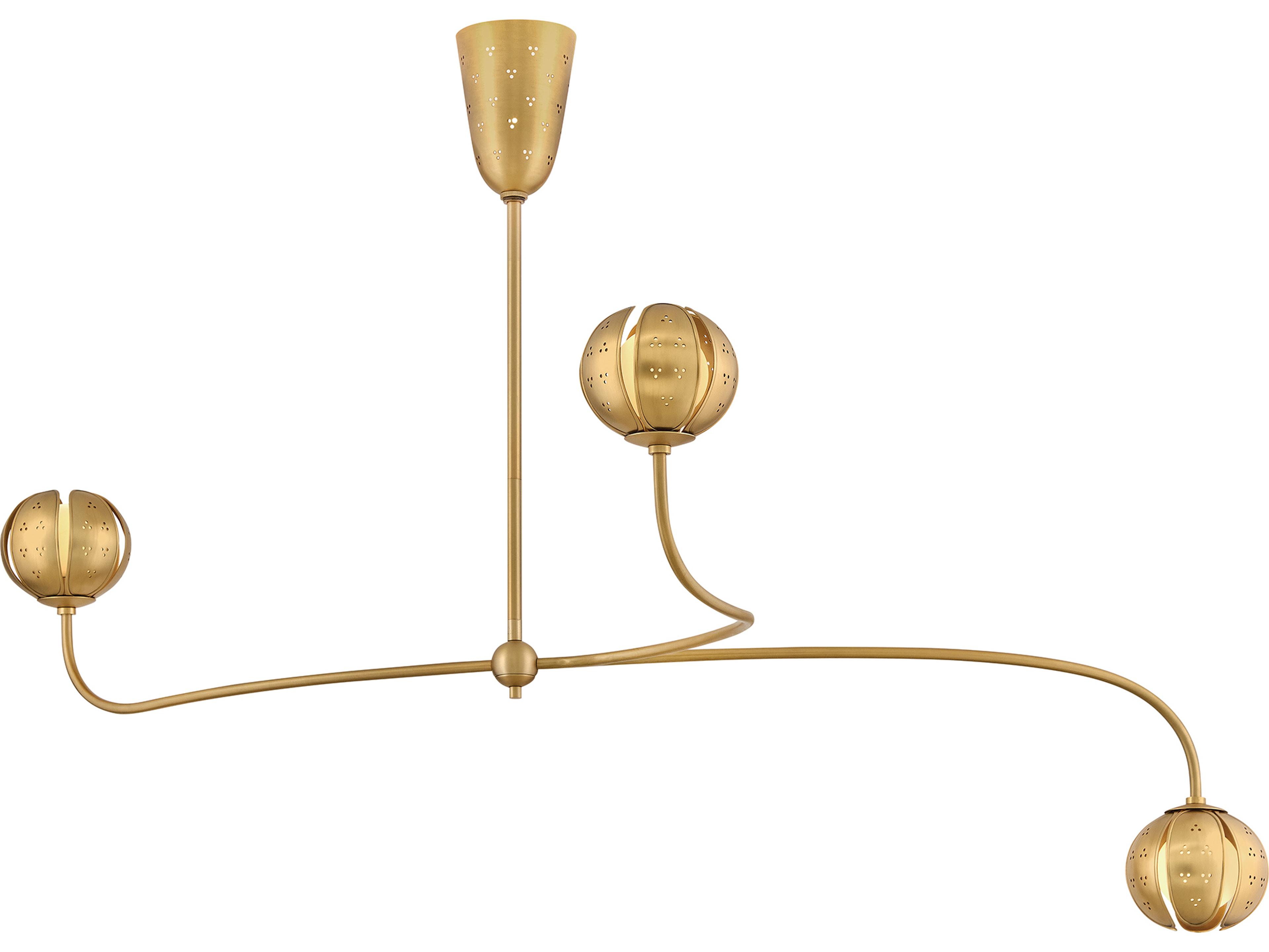 Anthos 4-Light Unlacquered Brass Island Pendant
