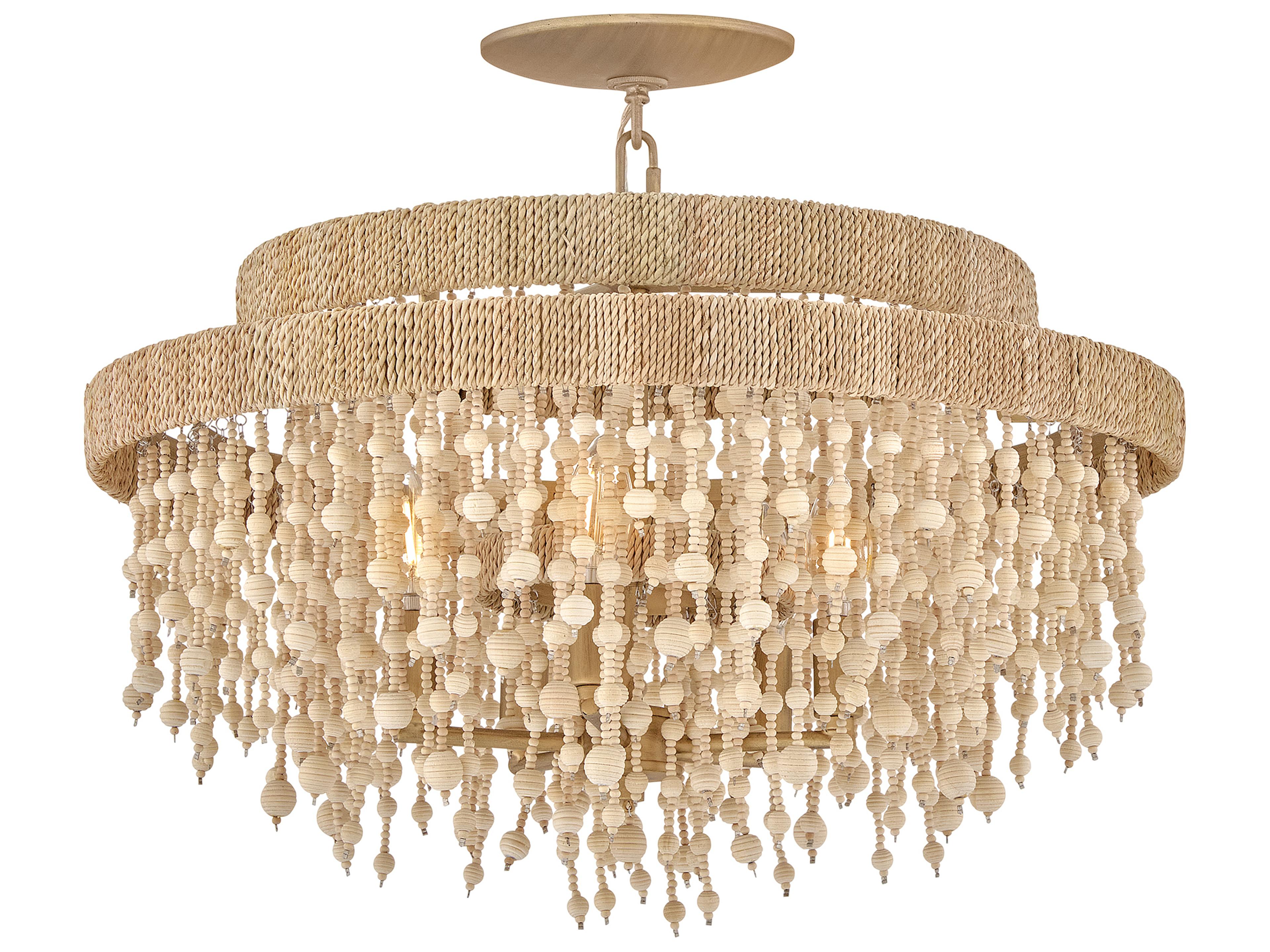 Freya 5-Light Burnished Gold Tiered Semi Flush Mount