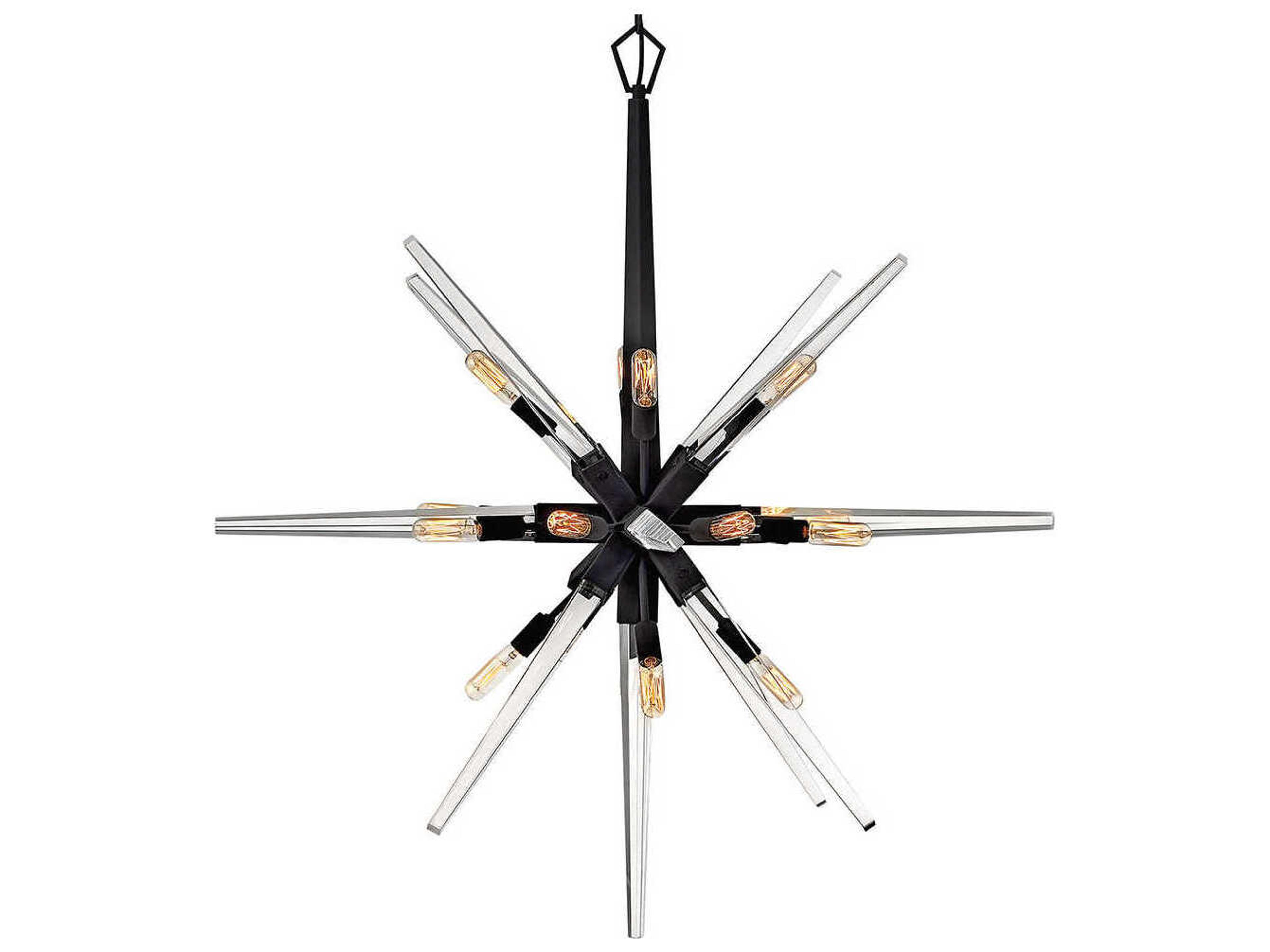 Fredrick Ramond Ariel 16-Light6-Light Black Crystal Linear Pendant