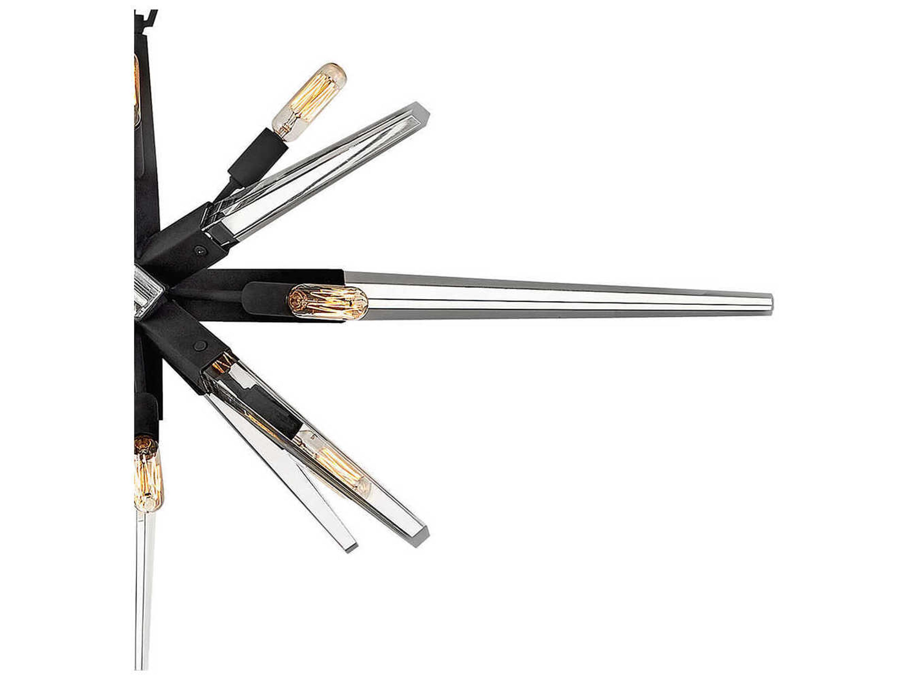 Fredrick Ramond Ariel 12-Light Black Crystal Linear Island Pendant