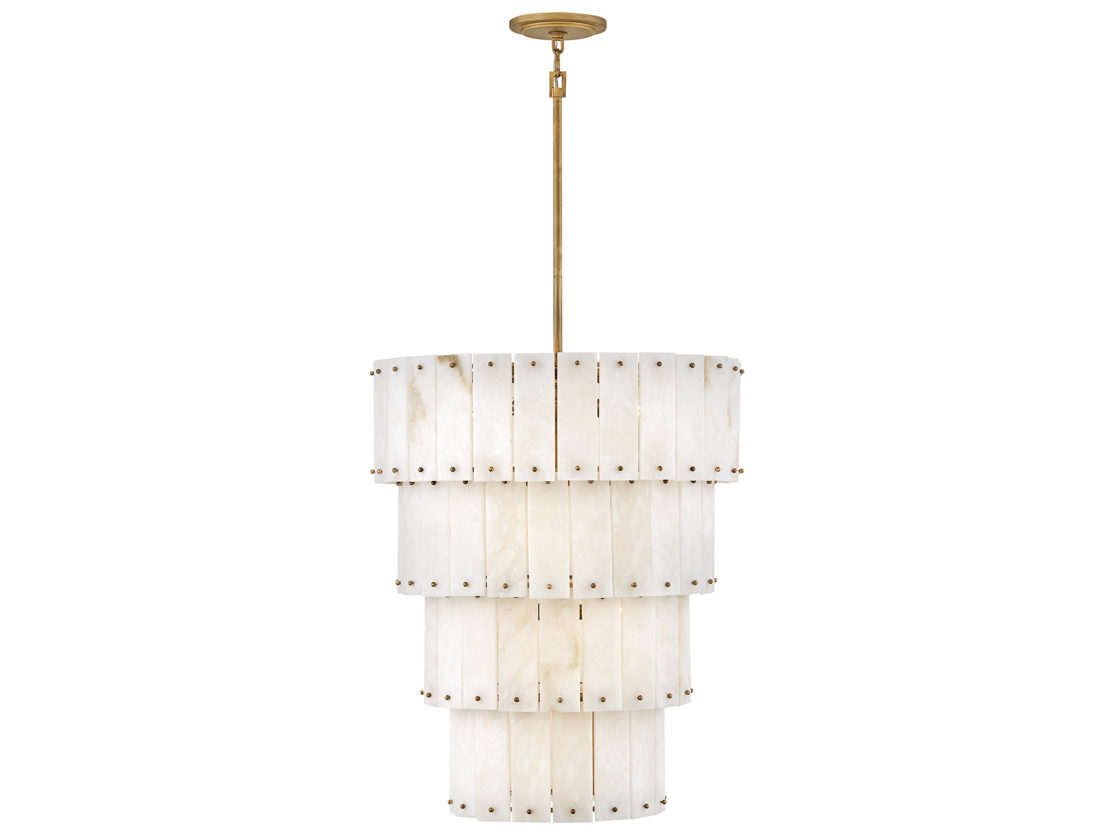 Simone 9-Light Burnished Gold Candelabra Tiered Chandelier