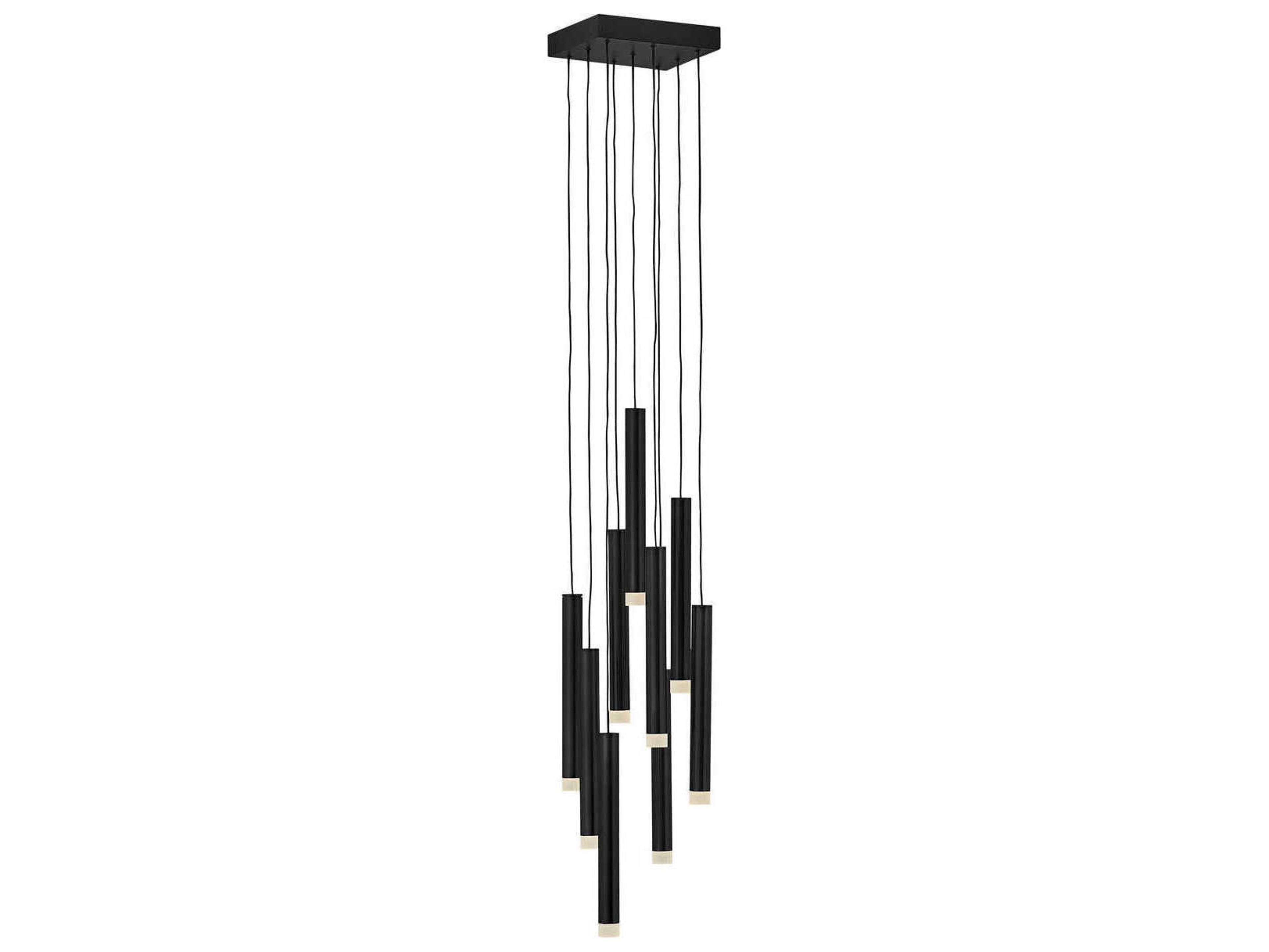 Harmony 9-Light Black LED Cylinder Linear Mini Pendant