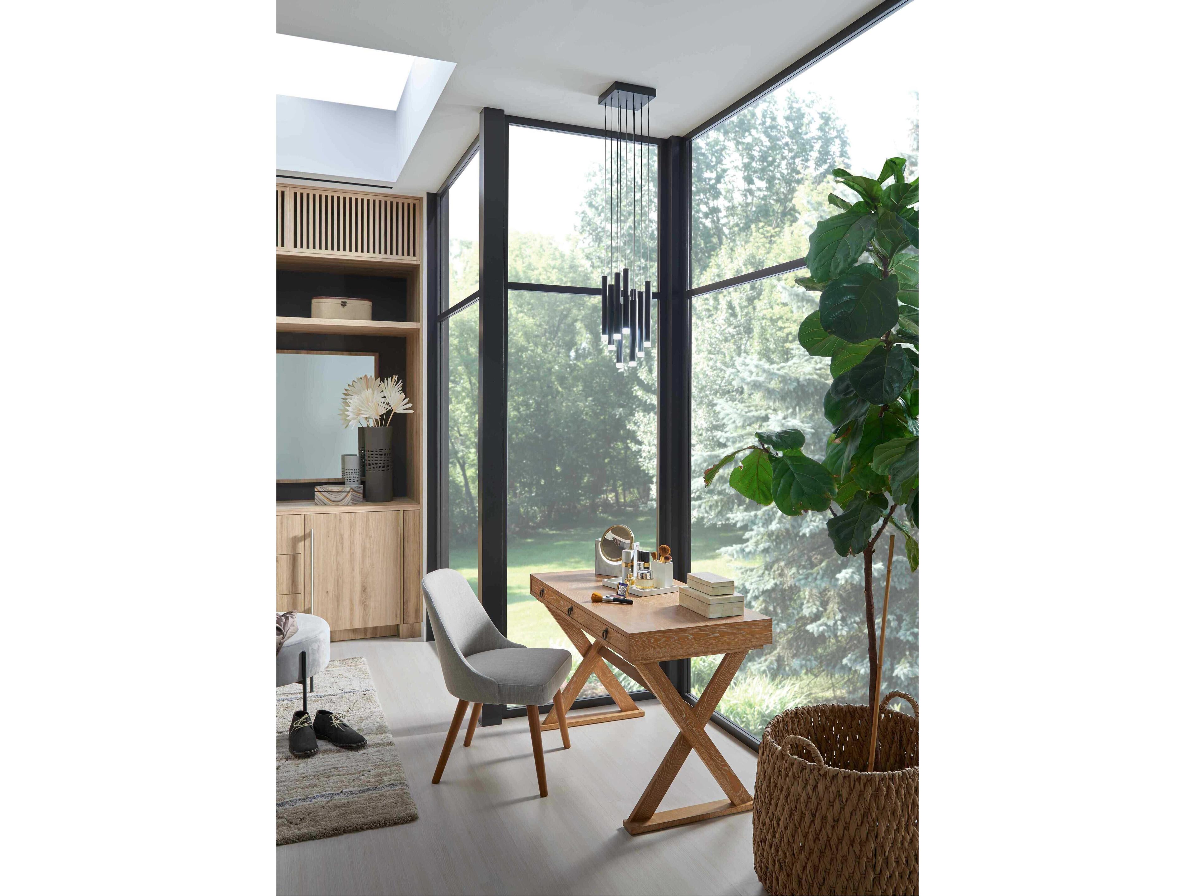 Fredrick Ramond Harmony 9-Light Black LED Cylinder Linear Mini Pendant