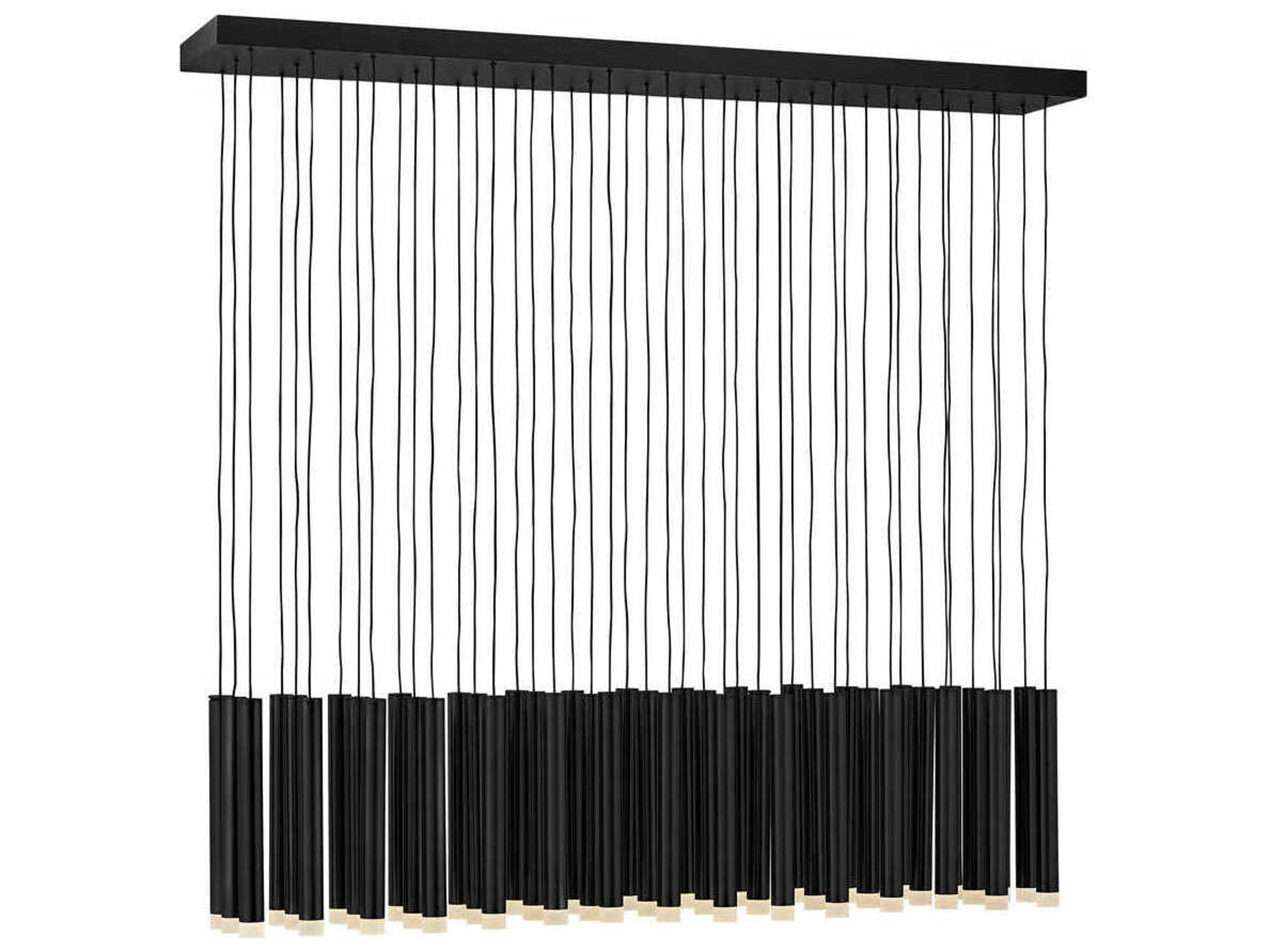 Fredrick Ramond Harmony 45-Light Black LED Cylinder Linear Island Pendant