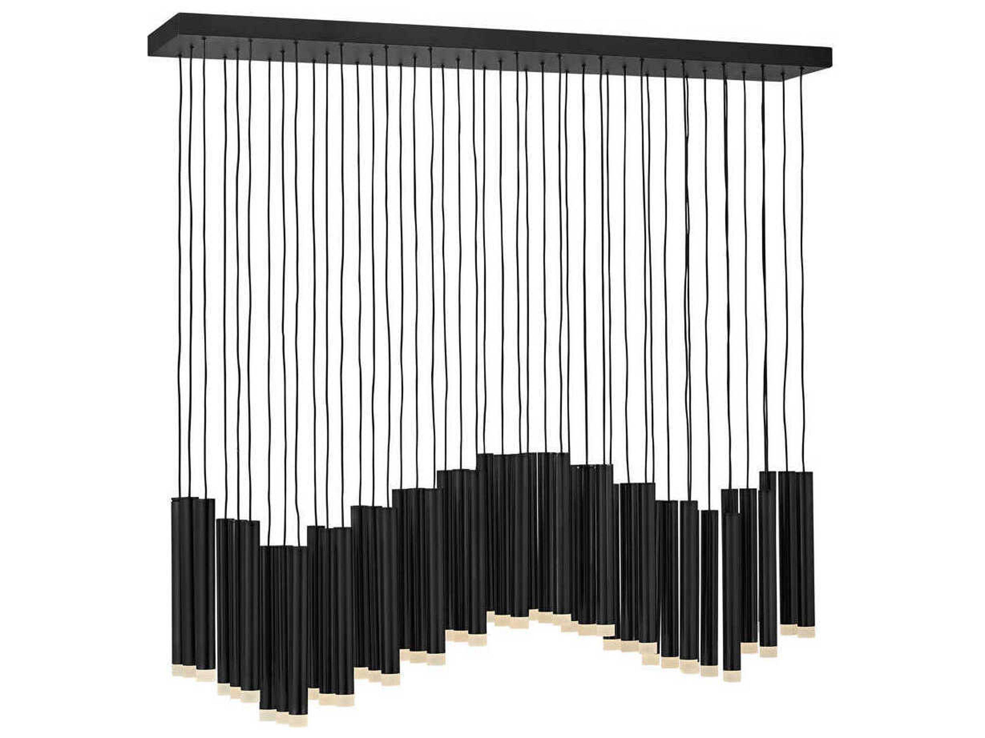 Fredrick Ramond Harmony 45-Light Black LED Cylinder Linear Island Pendant