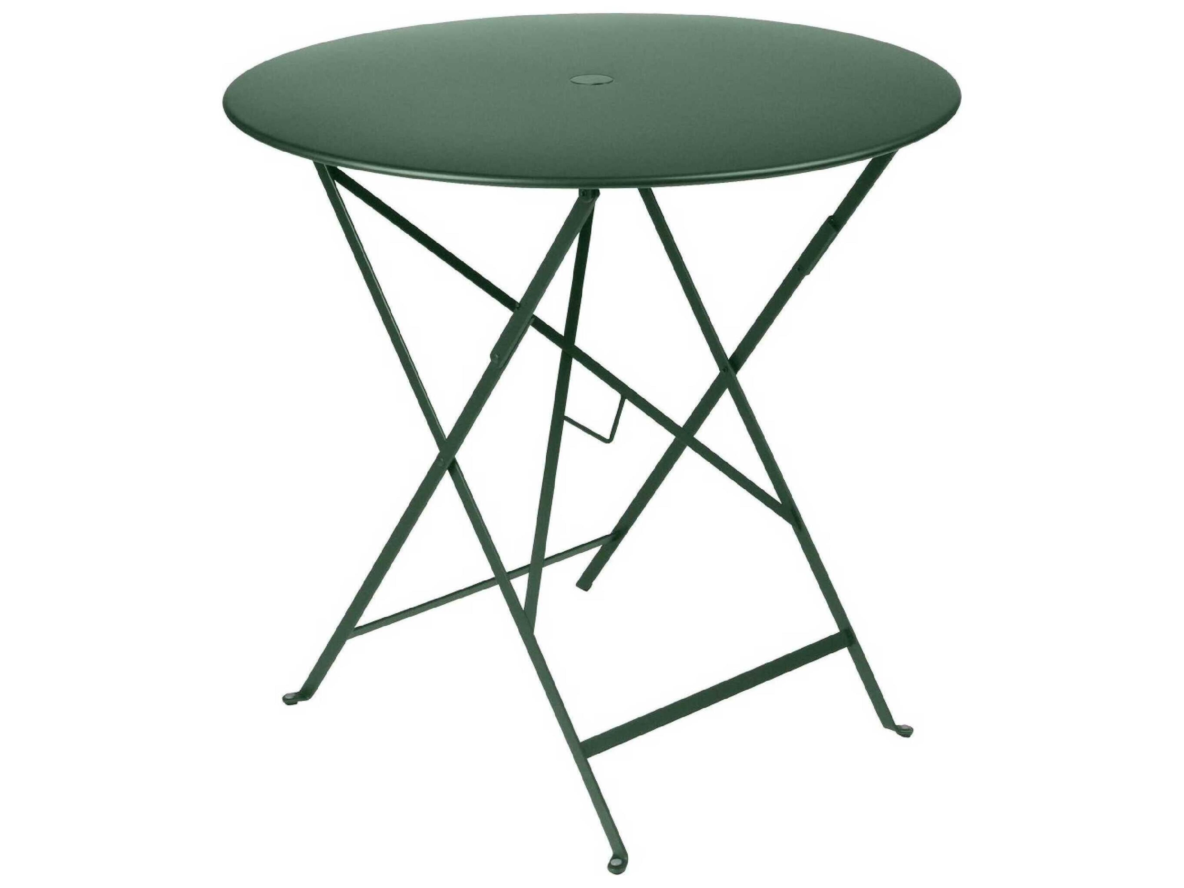 Bistro Steel Round Umbrella Hole Dining Table