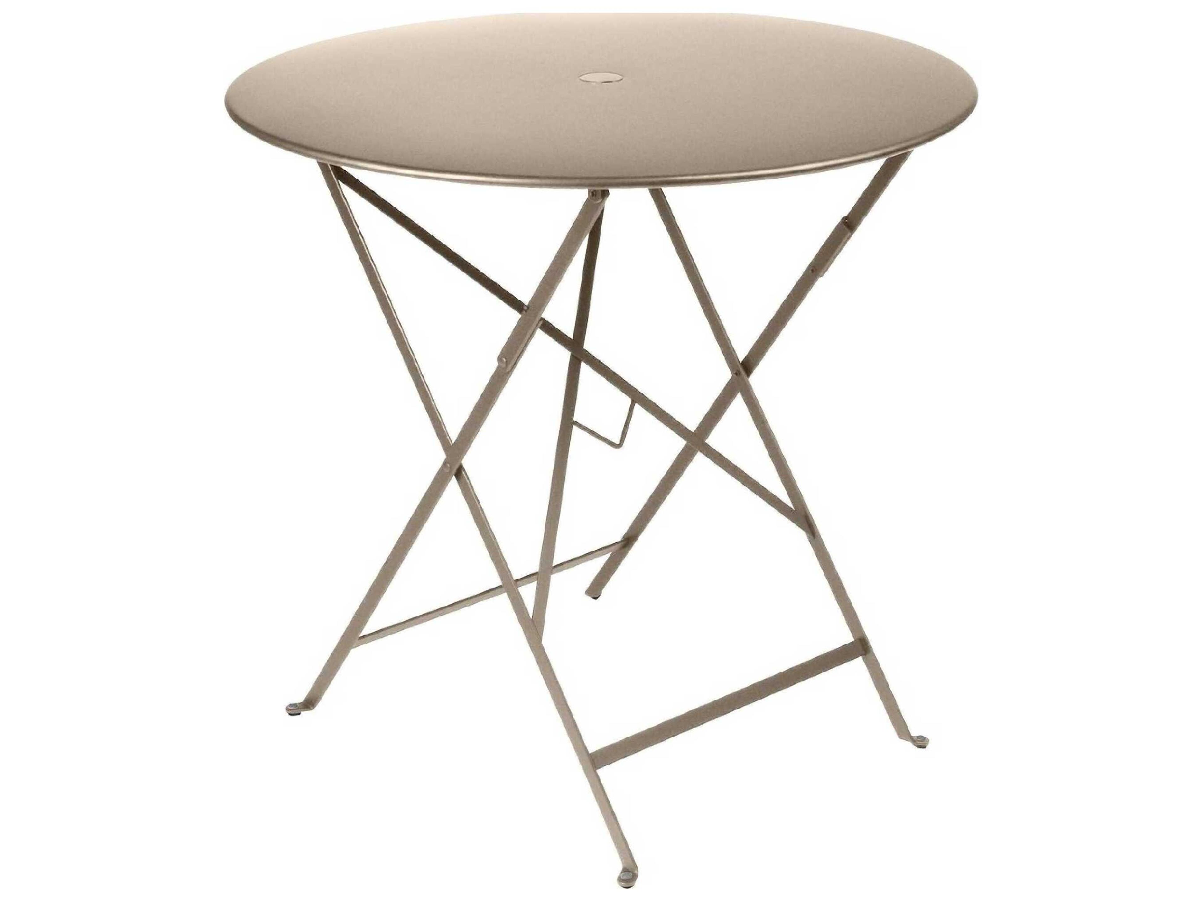 Fermob Bistro Steel Round Umbrella Hole Dining Table