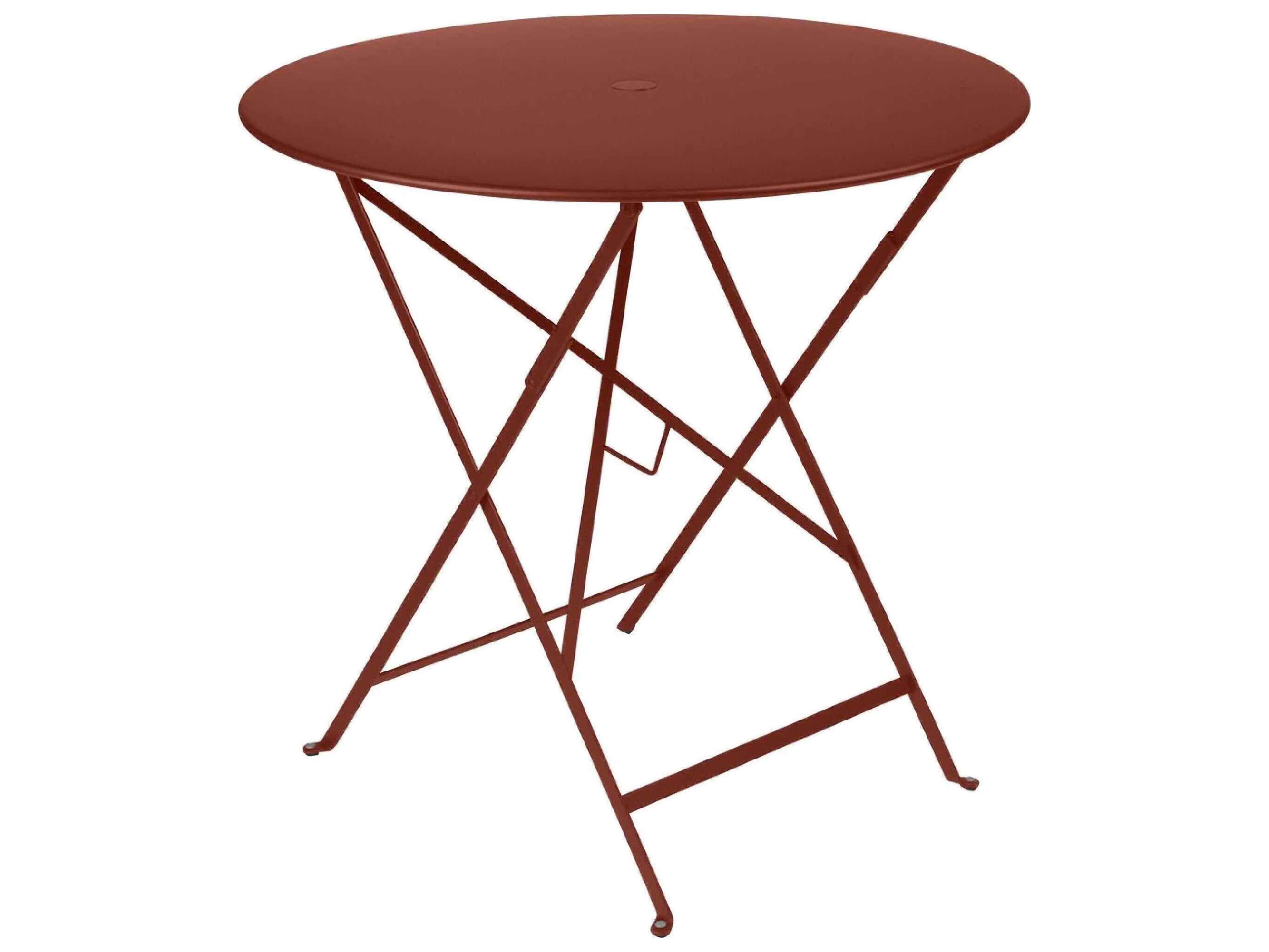 Fermob Bistro Steel Round Umbrella Hole Dining Table