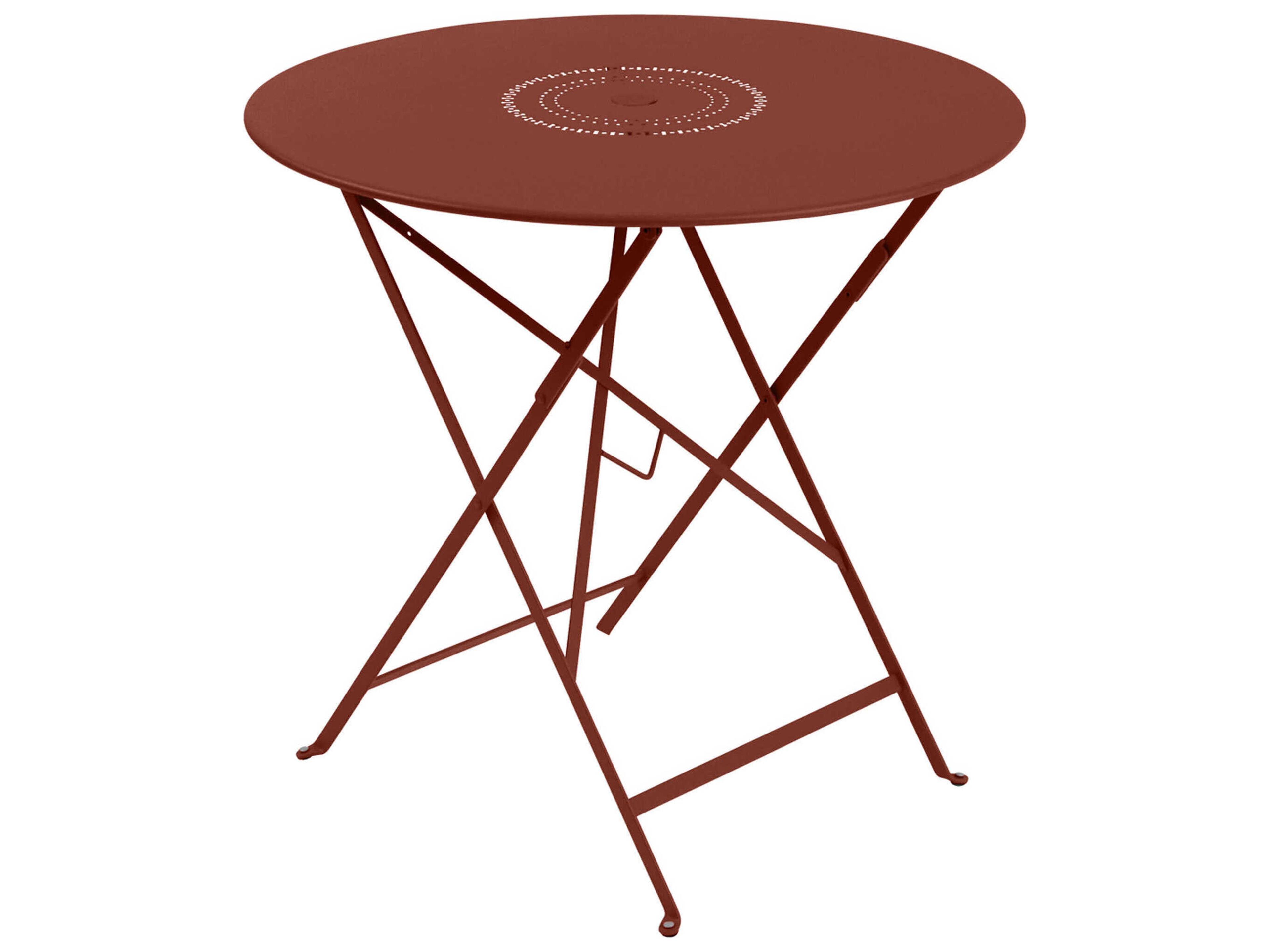 Fermob Floreal Steel Round Umbrella Hole Dining Table