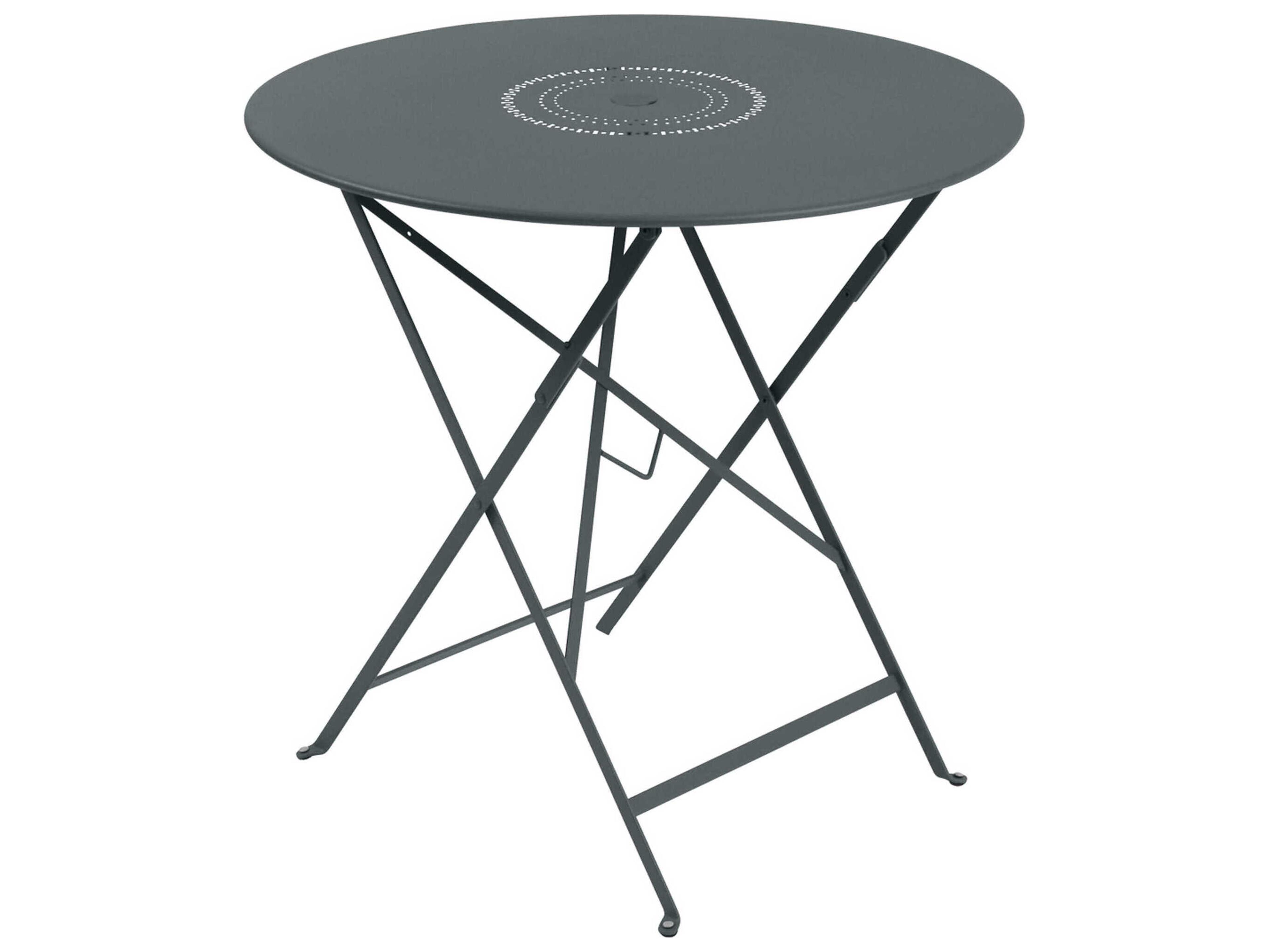 Fermob Floreal Steel Round Umbrella Hole Dining Table