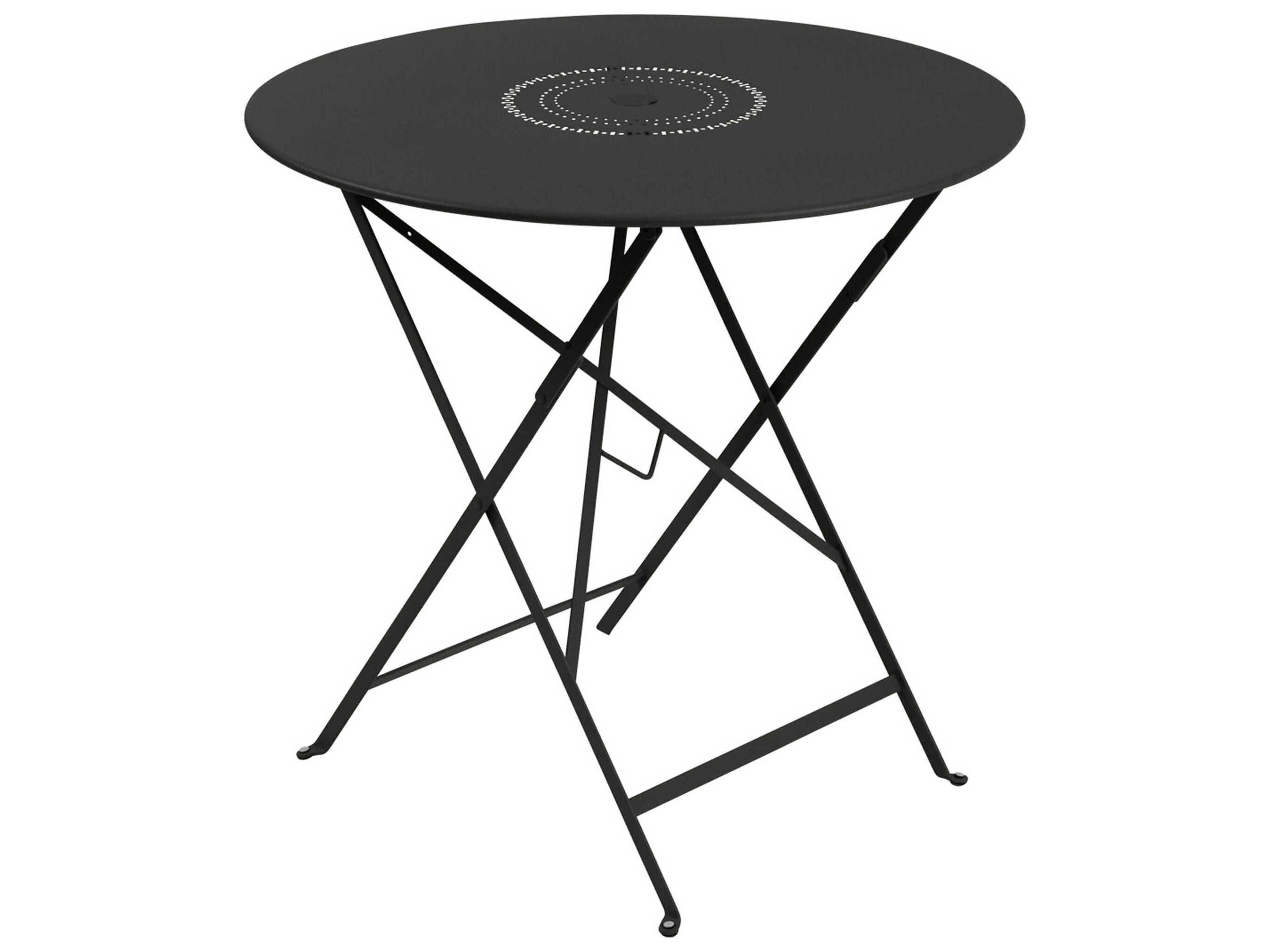 Fermob Floreal Steel Round Umbrella Hole Dining Table