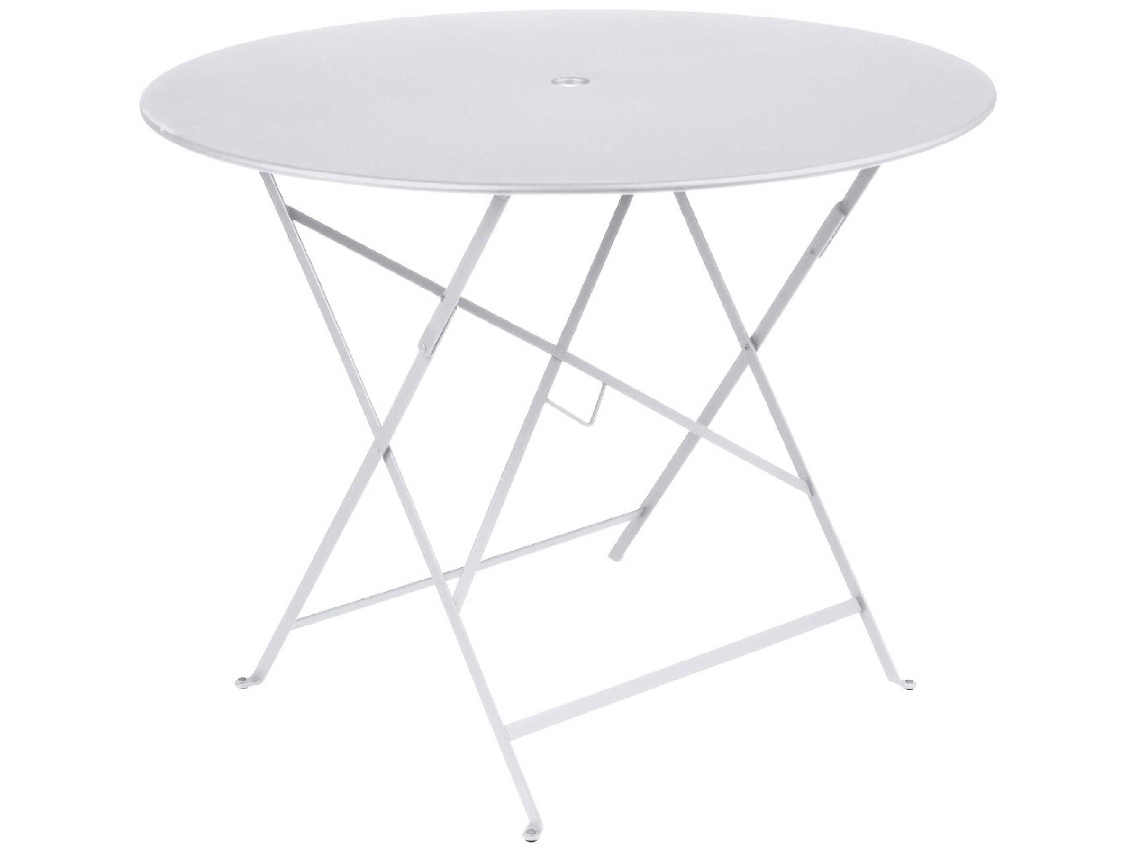 Bistro Steel Round Umbrella Hole Dining Table
