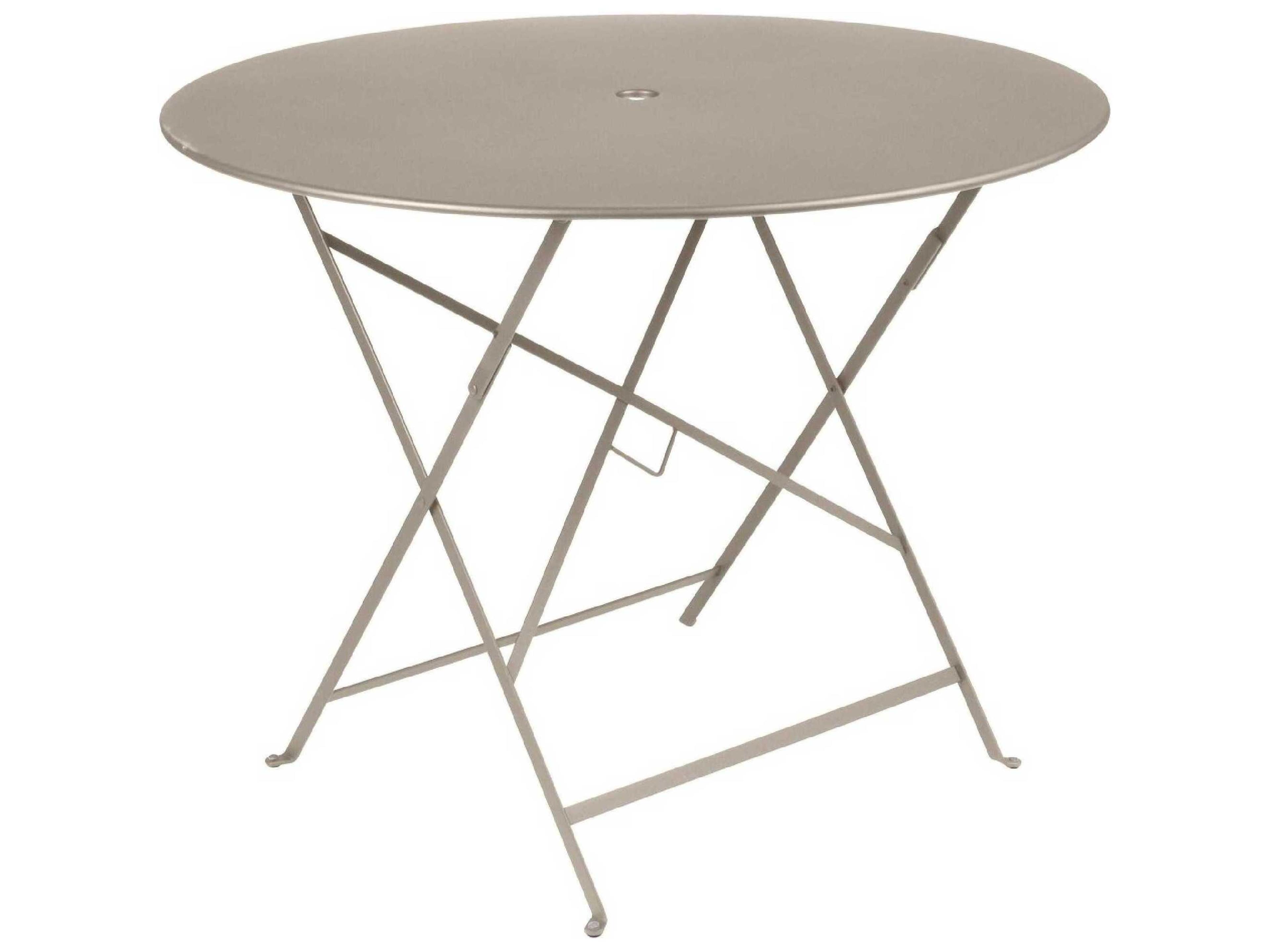 Fermob Bistro Steel Round Umbrella Hole Dining Table