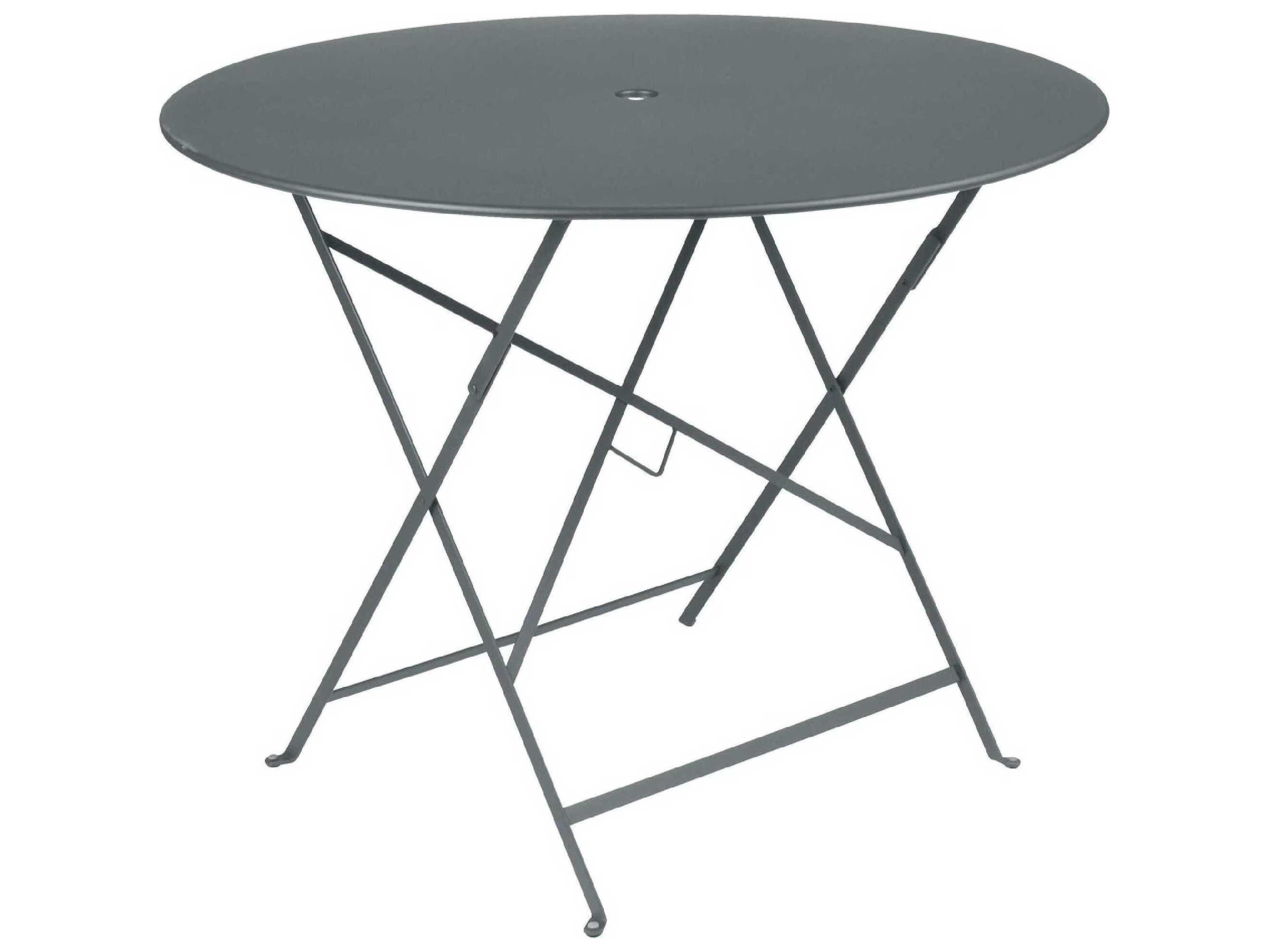 Fermob Bistro Steel Round Umbrella Hole Dining Table