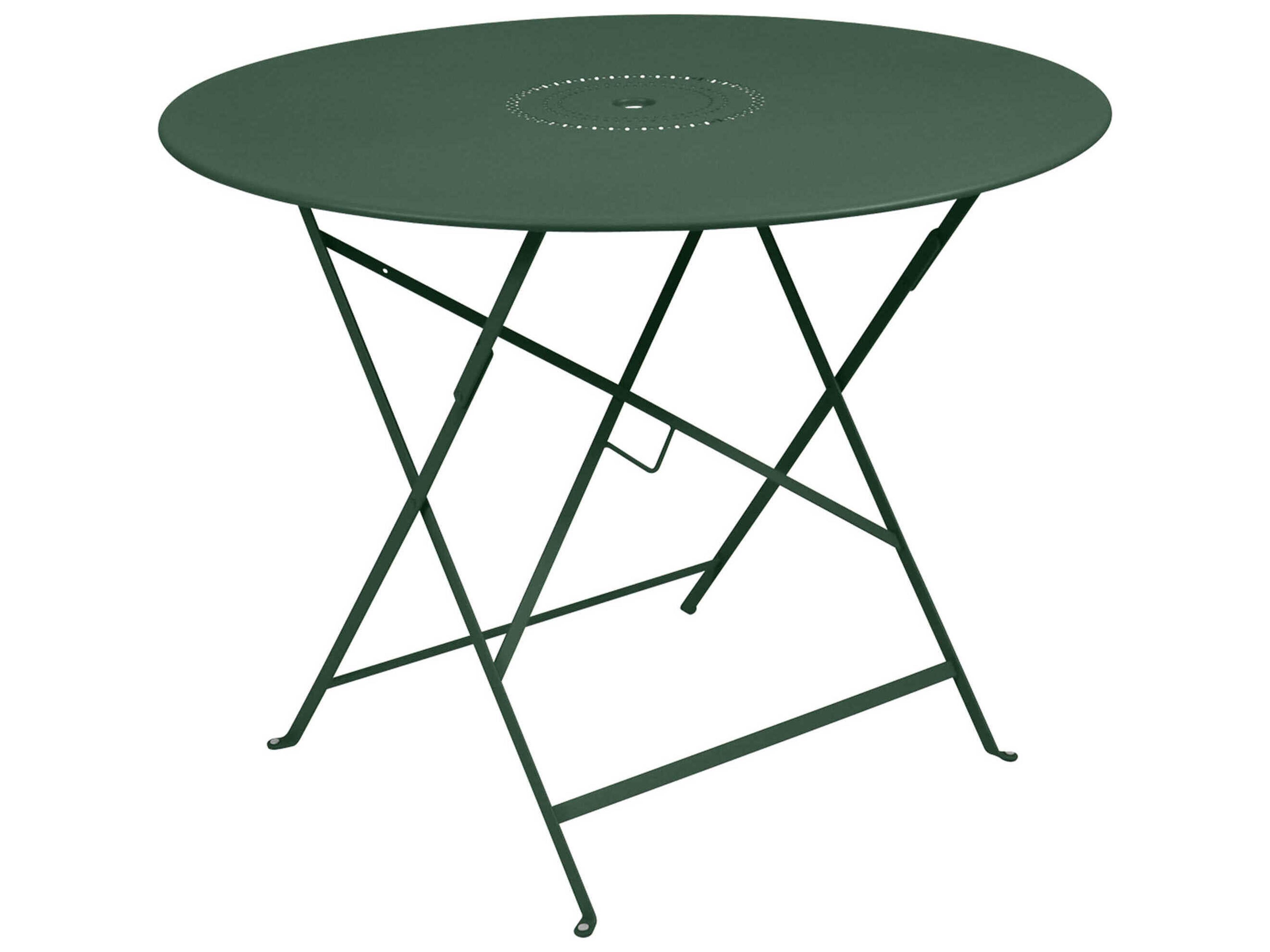 Fermob Floreal Steel Round Umbrella Hole Dining Table