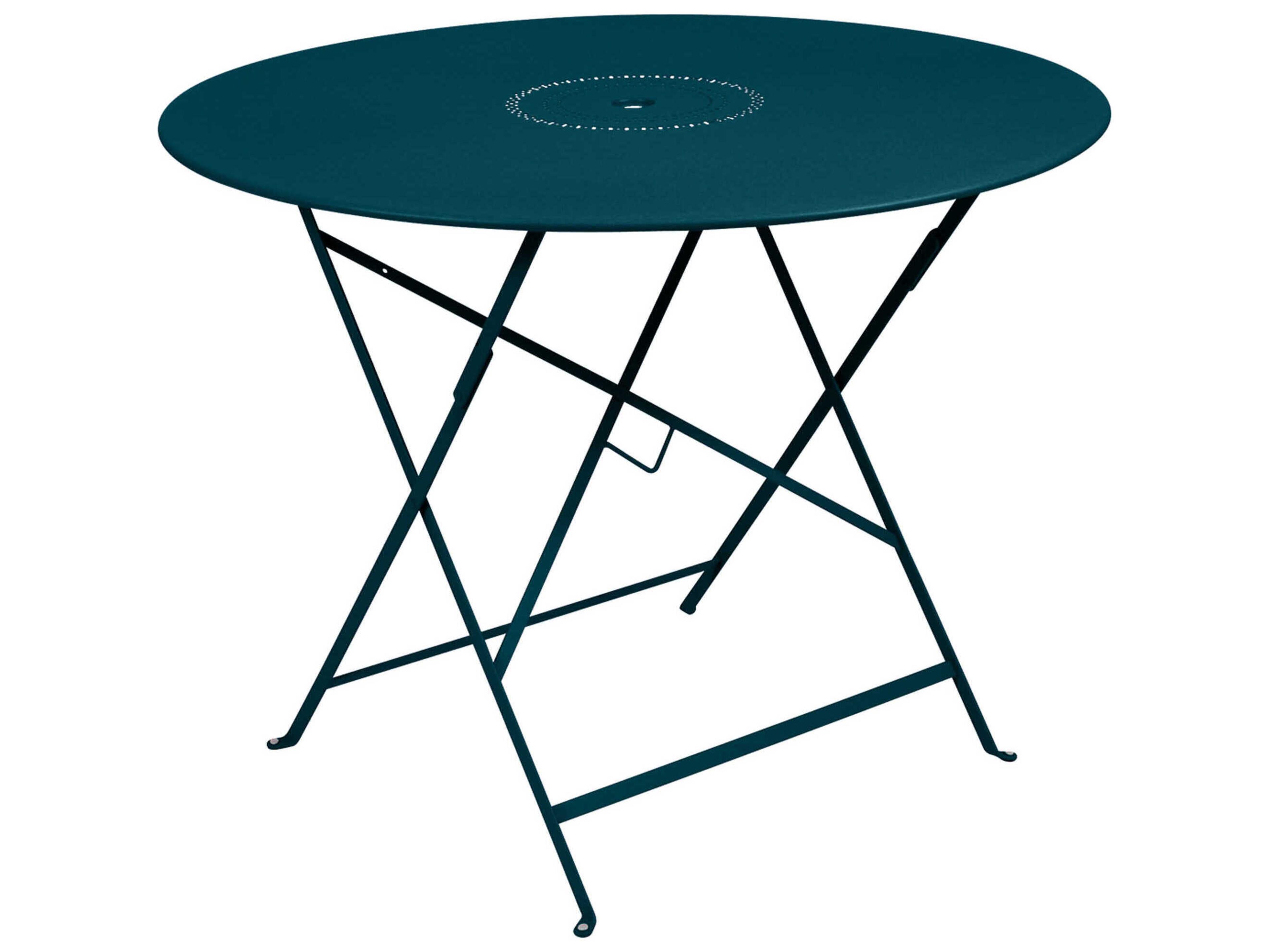 Fermob Floreal Steel Round Umbrella Hole Dining Table
