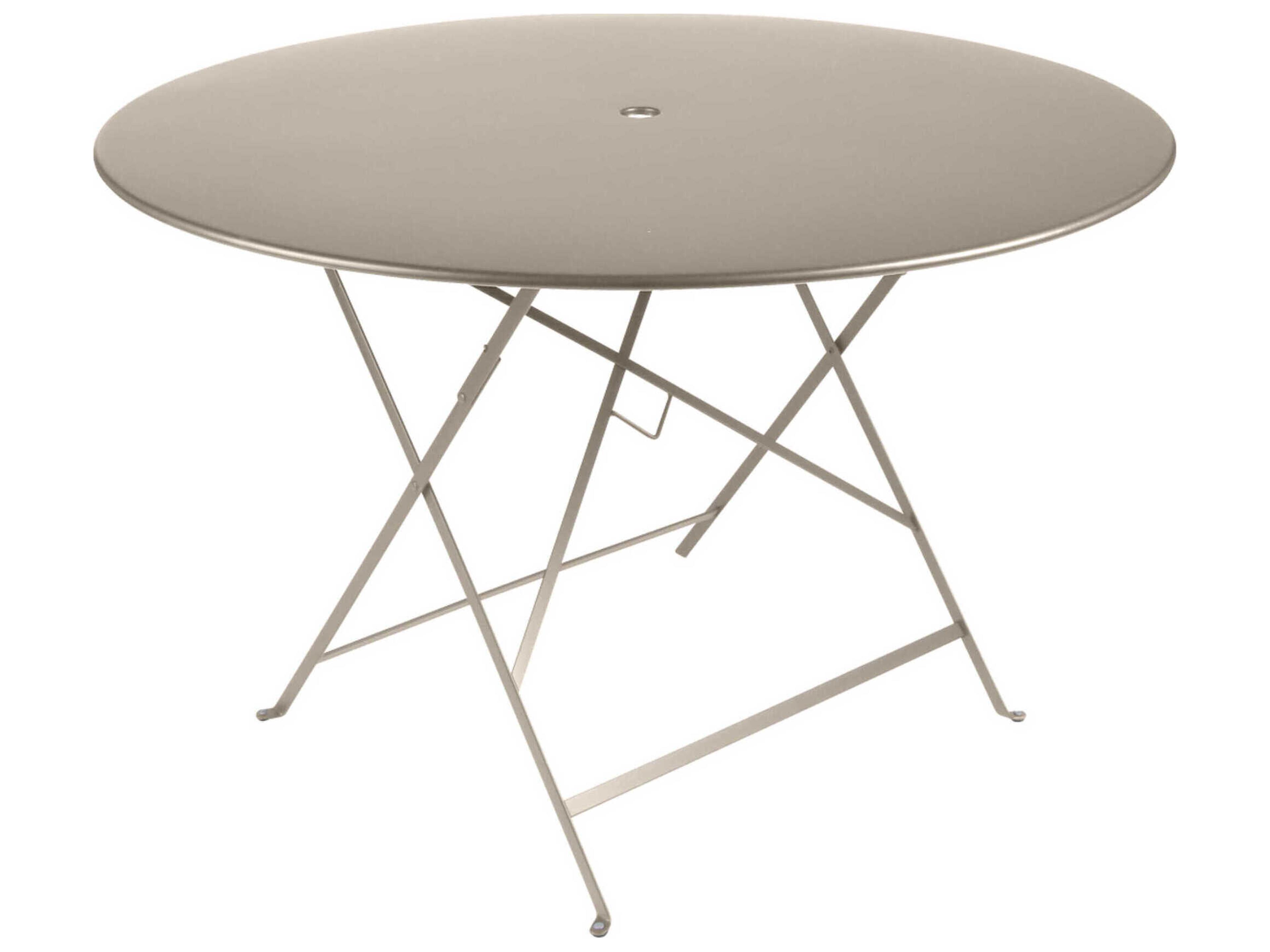Fermob Bistro Steel Round Umbrella Hole Dining Table