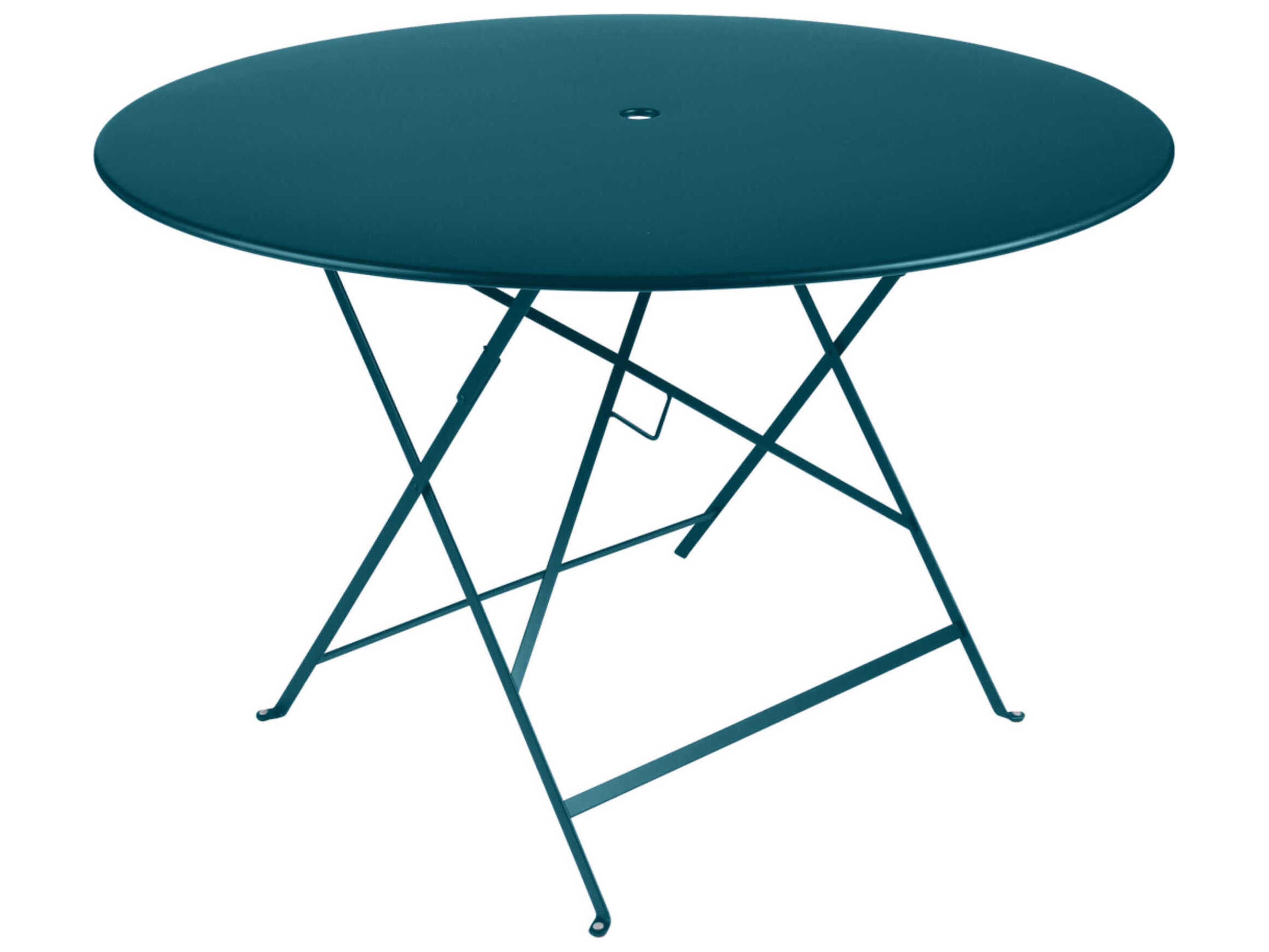 Fermob Bistro Steel Round Umbrella Hole Dining Table