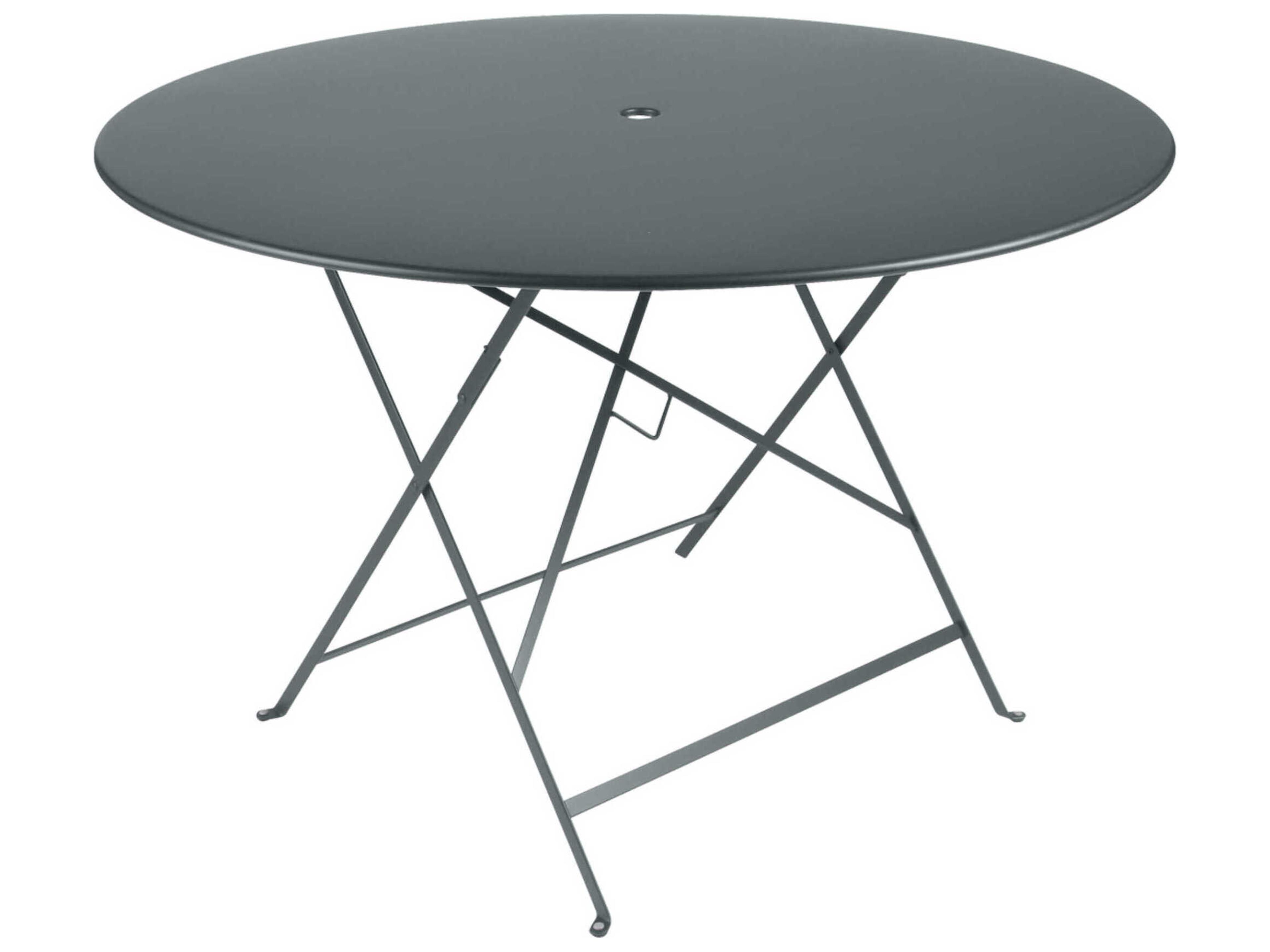 Fermob Bistro Steel Round Umbrella Hole Dining Table