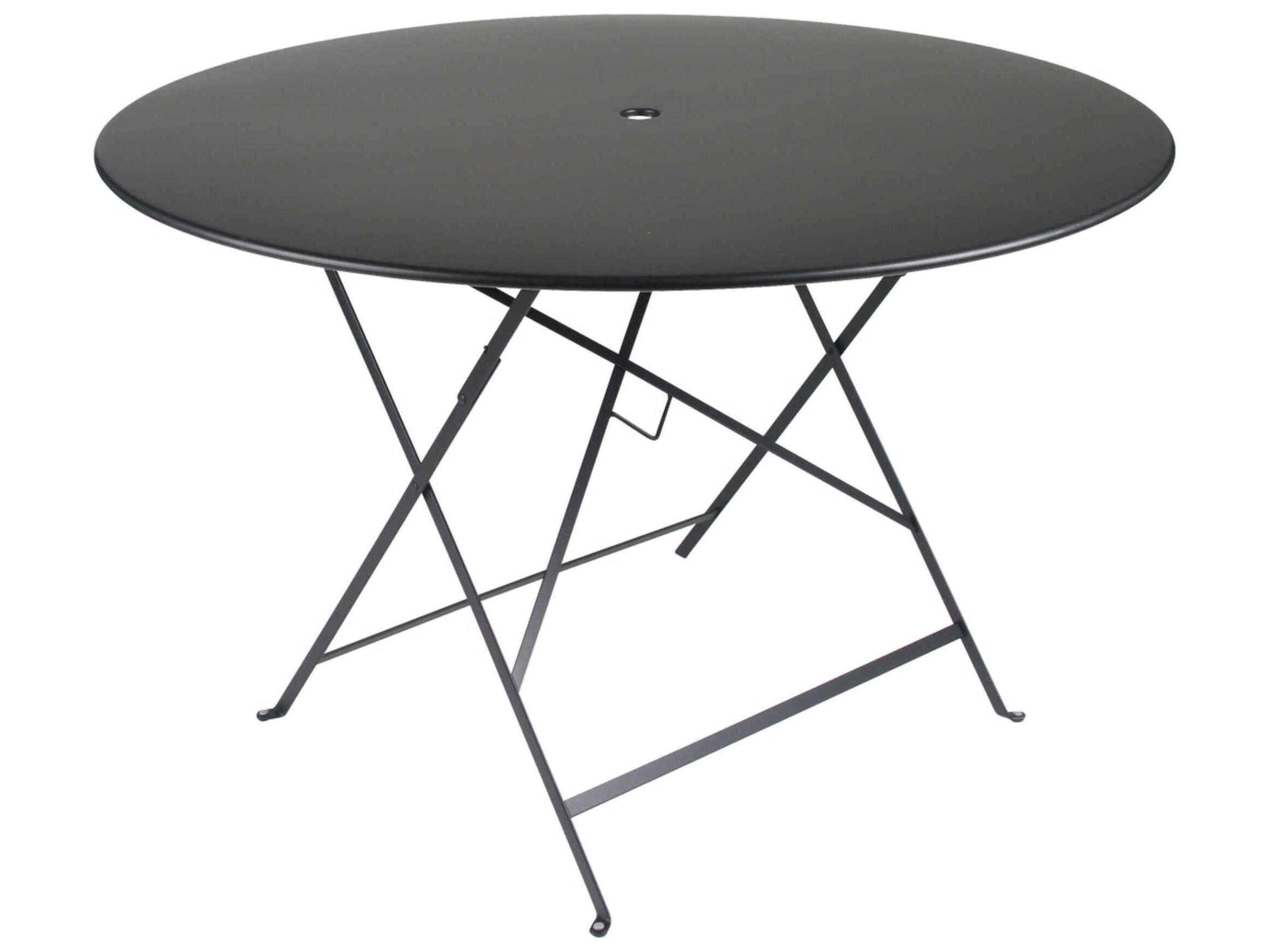 Fermob Bistro Steel Round Umbrella Hole Dining Table