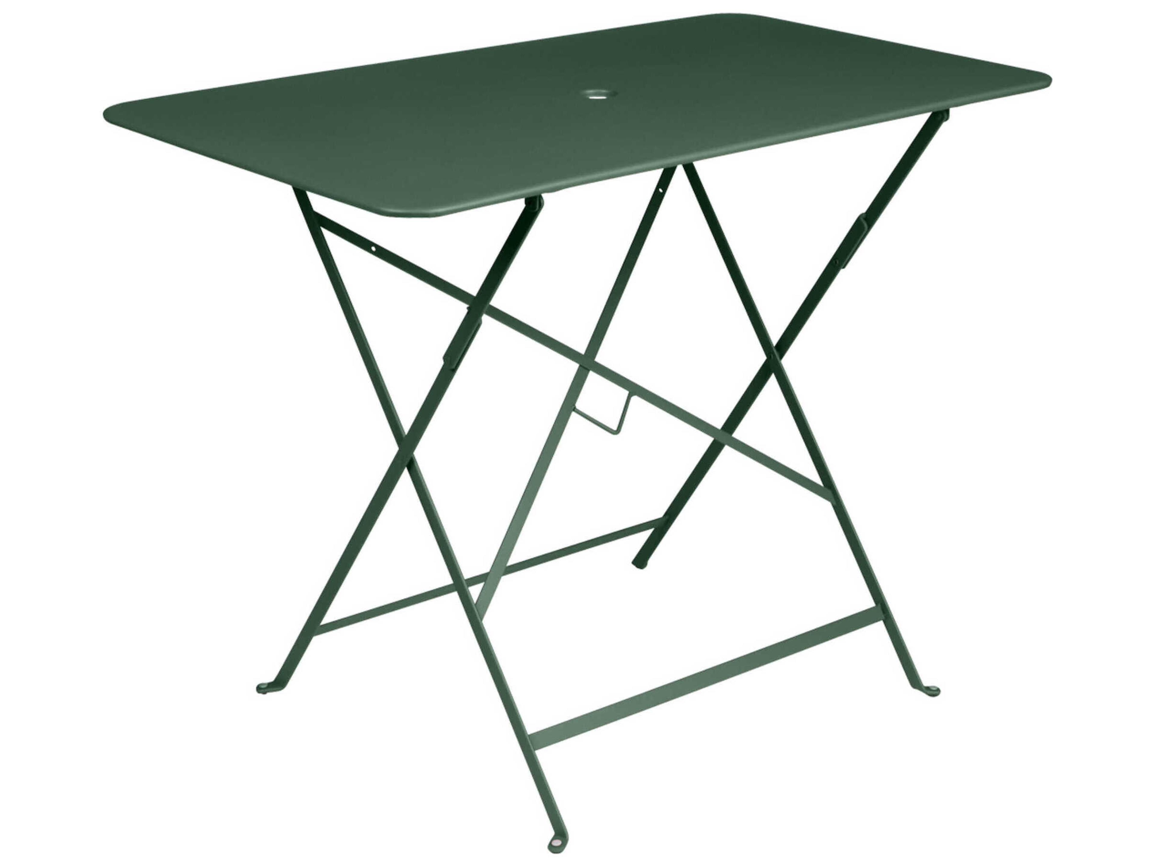 Fermob Bistro Steel Rectangular Umbrella Hole Dining Table