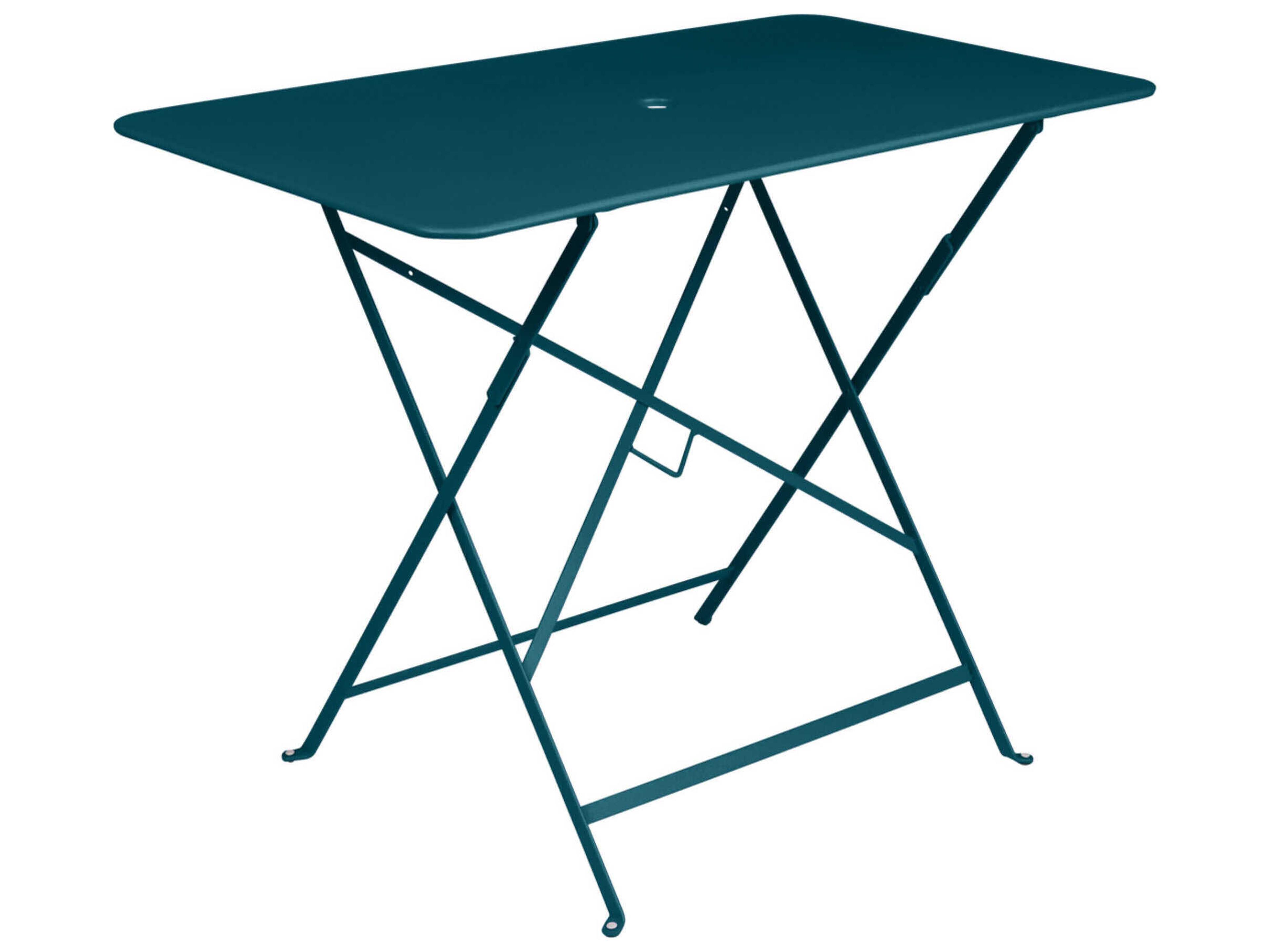 Fermob Bistro Steel Rectangular Umbrella Hole Dining Table