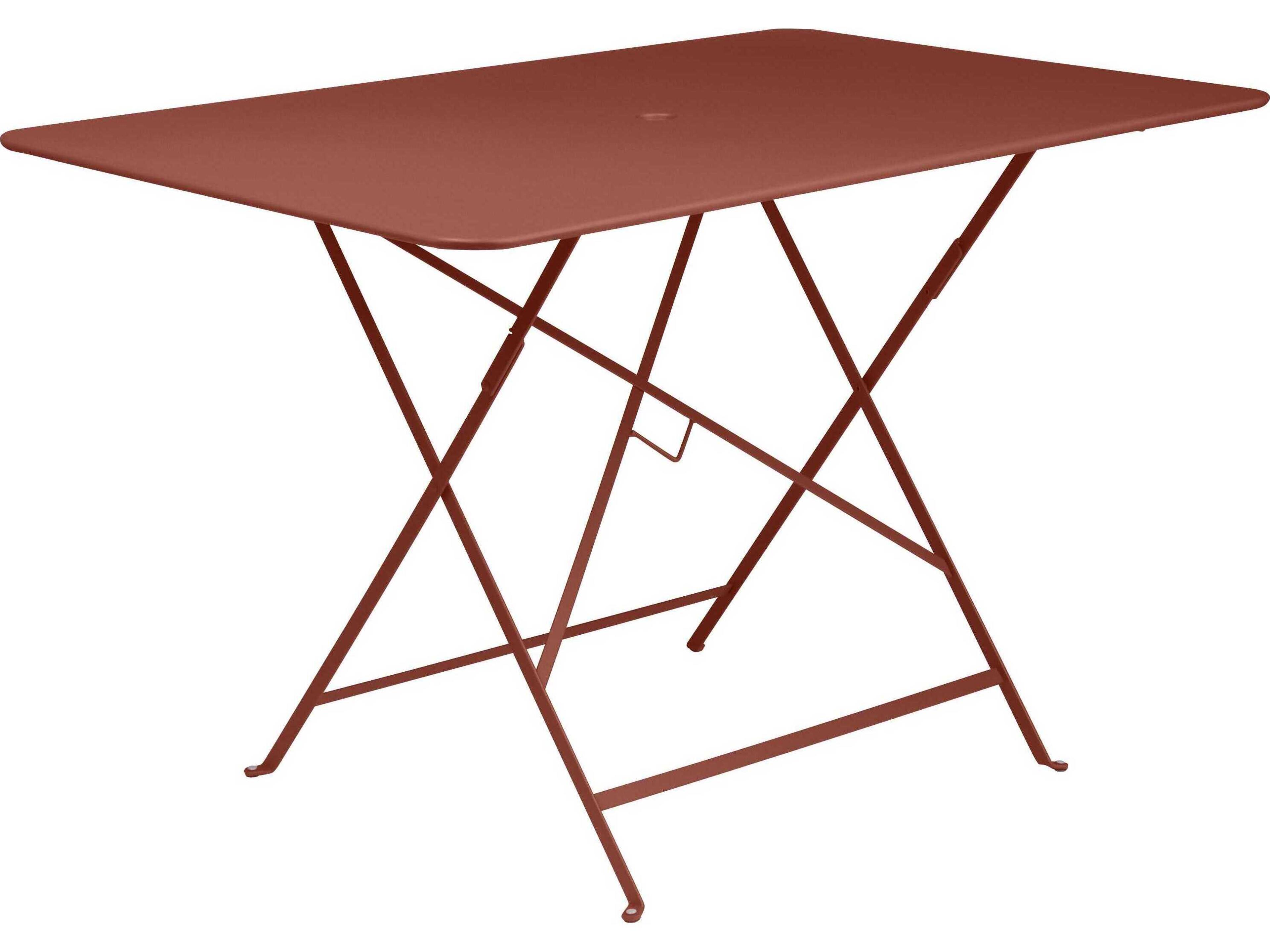 Fermob Bistro Steel Rectangular Umbrella Hole Dining Table