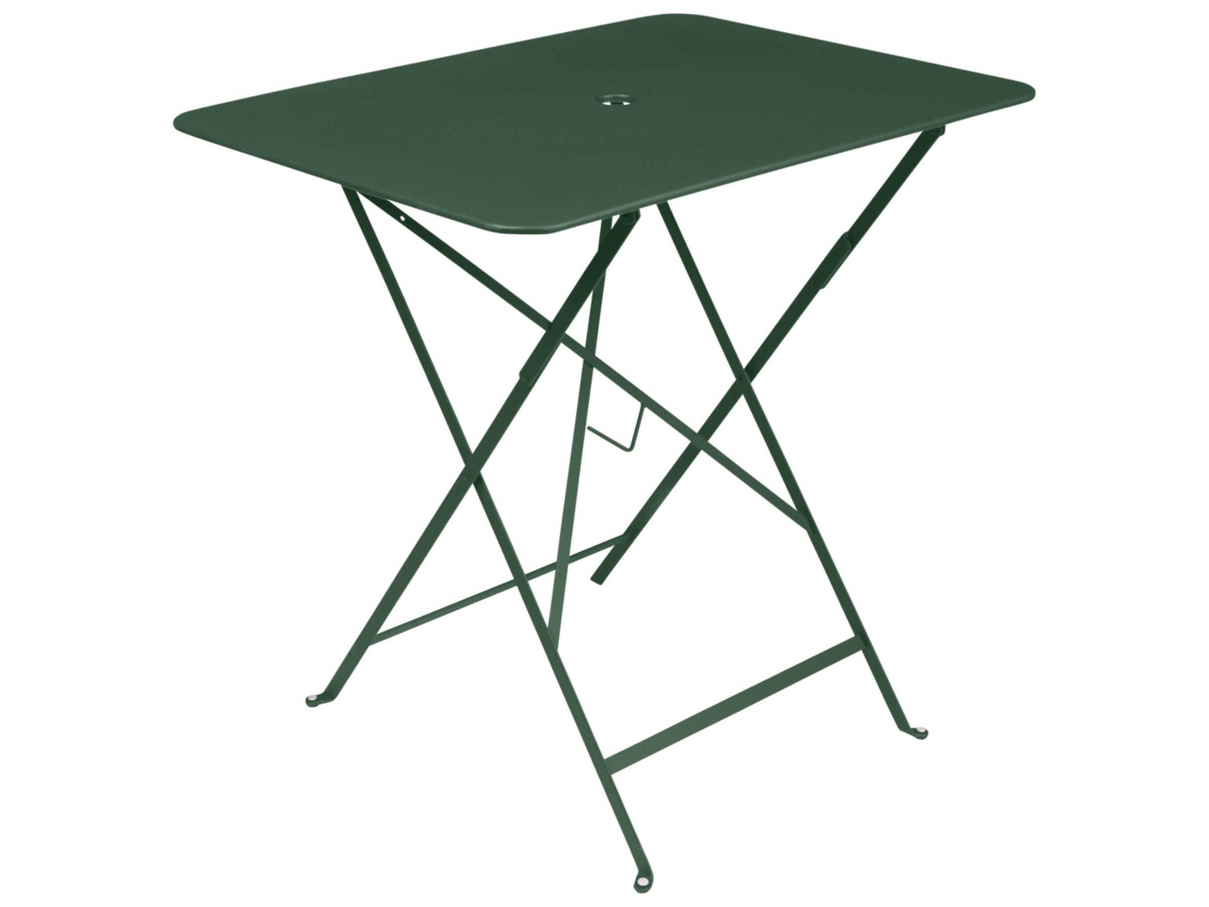 Fermob Bistro Steel Rectangular Umbrella Hole Dining Table