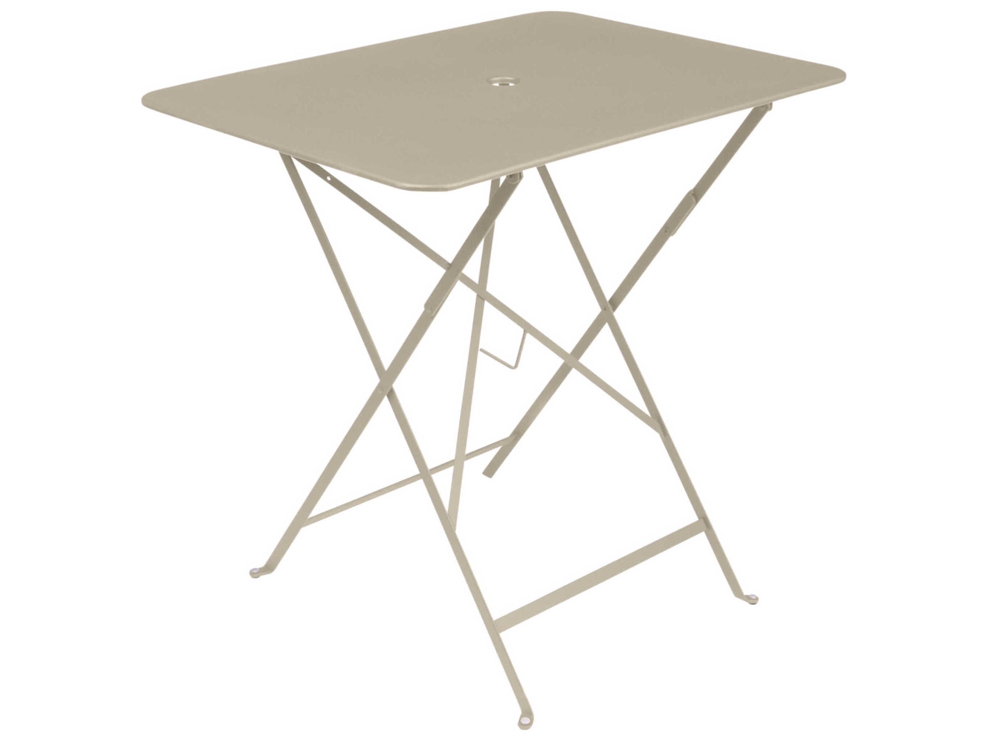 Fermob Bistro Steel Rectangular Umbrella Hole Dining Table